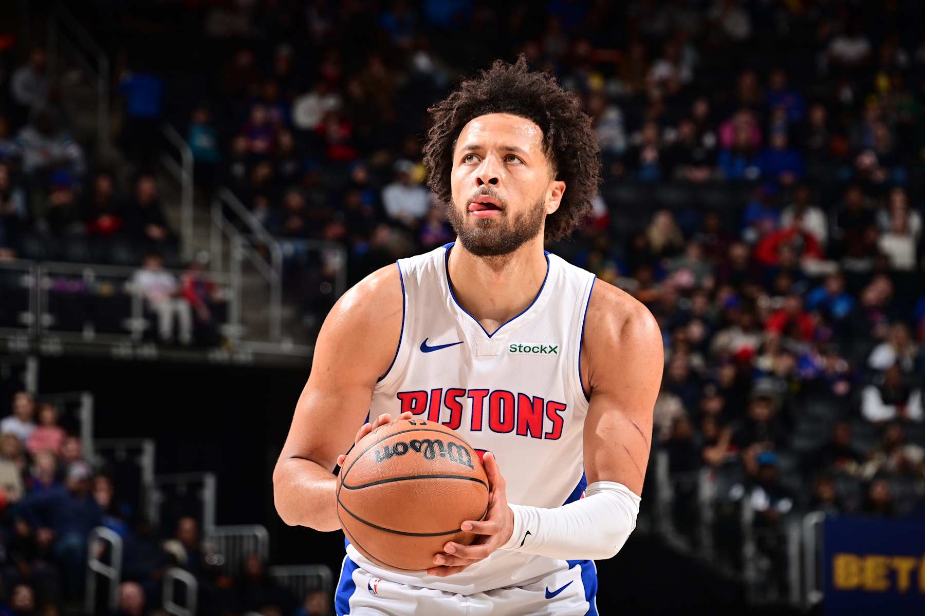 DETROIT, MI - JANUARY 1: Cade Cunningham #2 of the Detroit Pistons free throw drives to the basket during the game against the Orlando Magic on January 1, 2025 at Little Caesars Arena in Detroit, Michigan. NOTE TO USER: User expressly acknowledges and agrees that, by downloading and/or using this photograph, User is consenting to the terms and conditions of the Getty Images License Agreement. Mandatory Copyright Notice: Copyright 2025 NBAE (Photo by Chris Schwegler/NBAE via Getty Images)