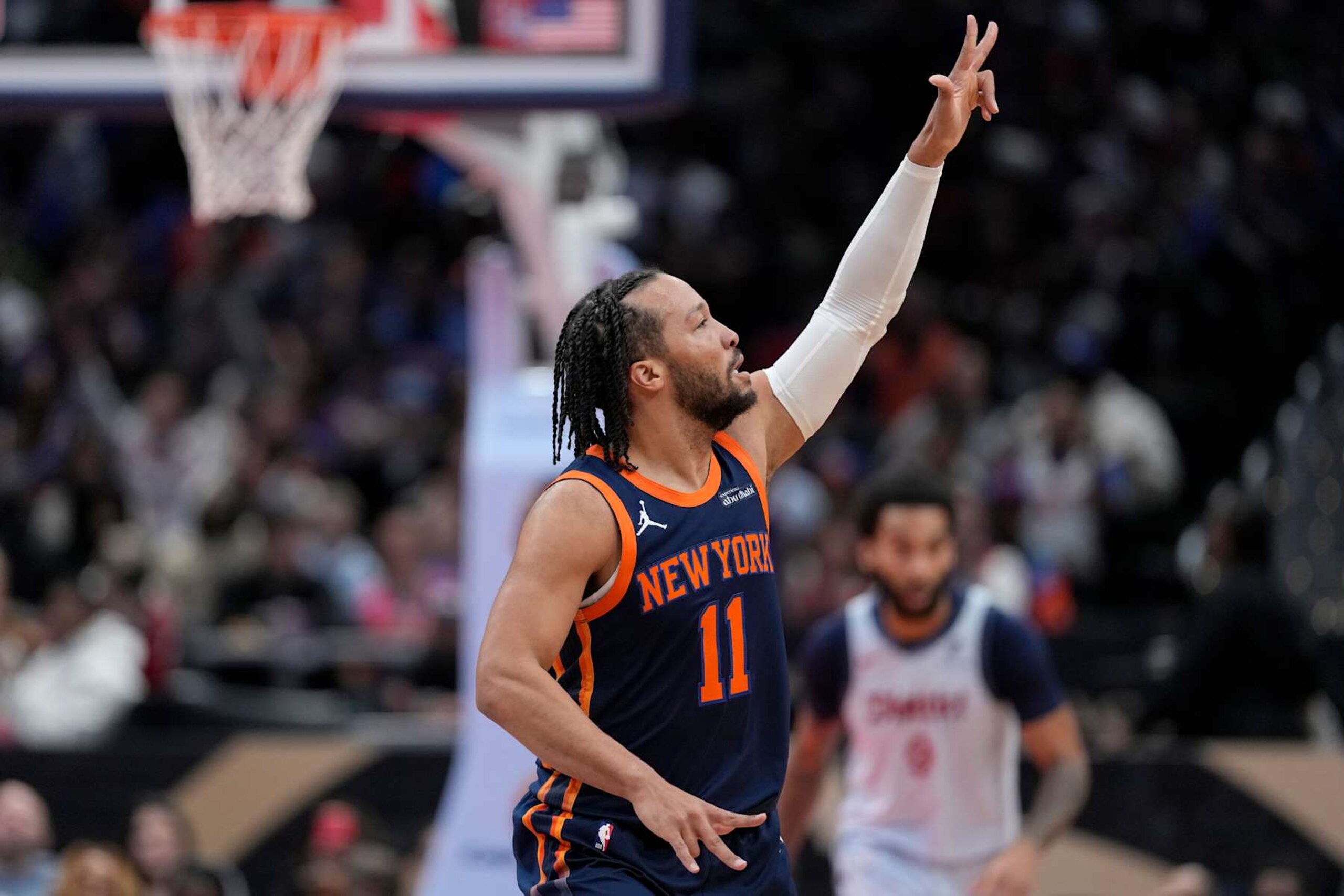 WASHINGTON, DC - DECEMBER 30: Jalen Brunson #11 of the New York Knicks gestures after scoring against the Washington Wizards during the first half at Capital One Arena on December 30, 2024 in Washington, DC. NOTE TO USER: User expressly acknowledges and agrees that, by downloading and or using this photograph, User is consenting to the terms and conditions of the Getty Images License Agreement. (Photo by Jess Rapfogel/Getty Images) WASHINGTON, DC - DECEMBER 30: Jalen Brunson #11 of the New York Knicks gestures after scoring against the Washington Wizards during the first half at Capital One Arena on December 30, 2024 in Washington, DC. NOTE TO USER: User expressly acknowledges and agrees that, by downloading and or using this photograph, User is consenting to the terms and conditions of the Getty Images License Agreement. (Photo by Jess Rapfogel/Getty Images)
