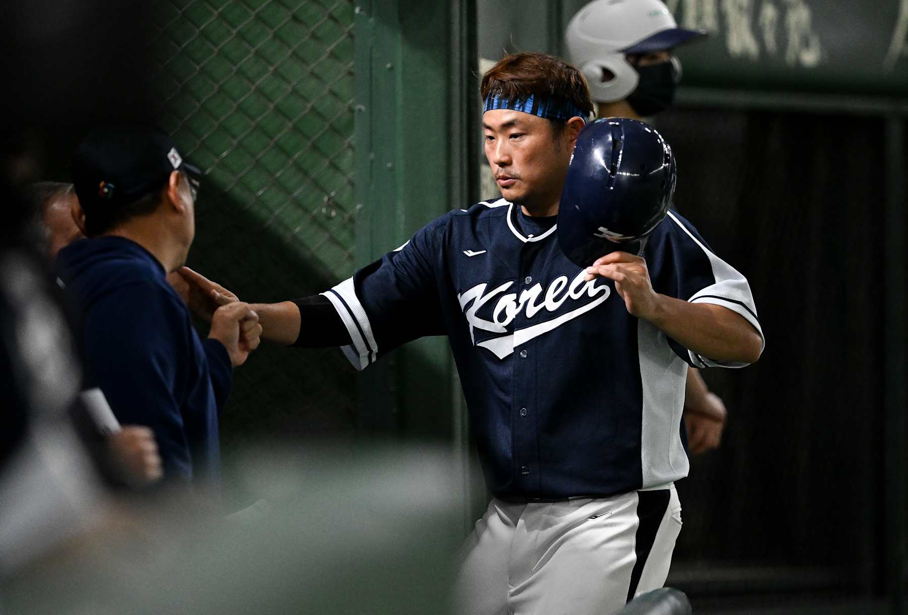 TOKYO, JAPAN - MARCH 13: Jiyoung Lee #56 of Team Korea scores after Hyeseong Kim #2 of Team Korea hit a  sacrifice fly at the top of the 2nd inning during the World Baseball Classic Pool B game between Korea and China at Tokyo Dome on March 13, 2023 in Tokyo, Japan. (Photo by Gene Wang/Getty Images)