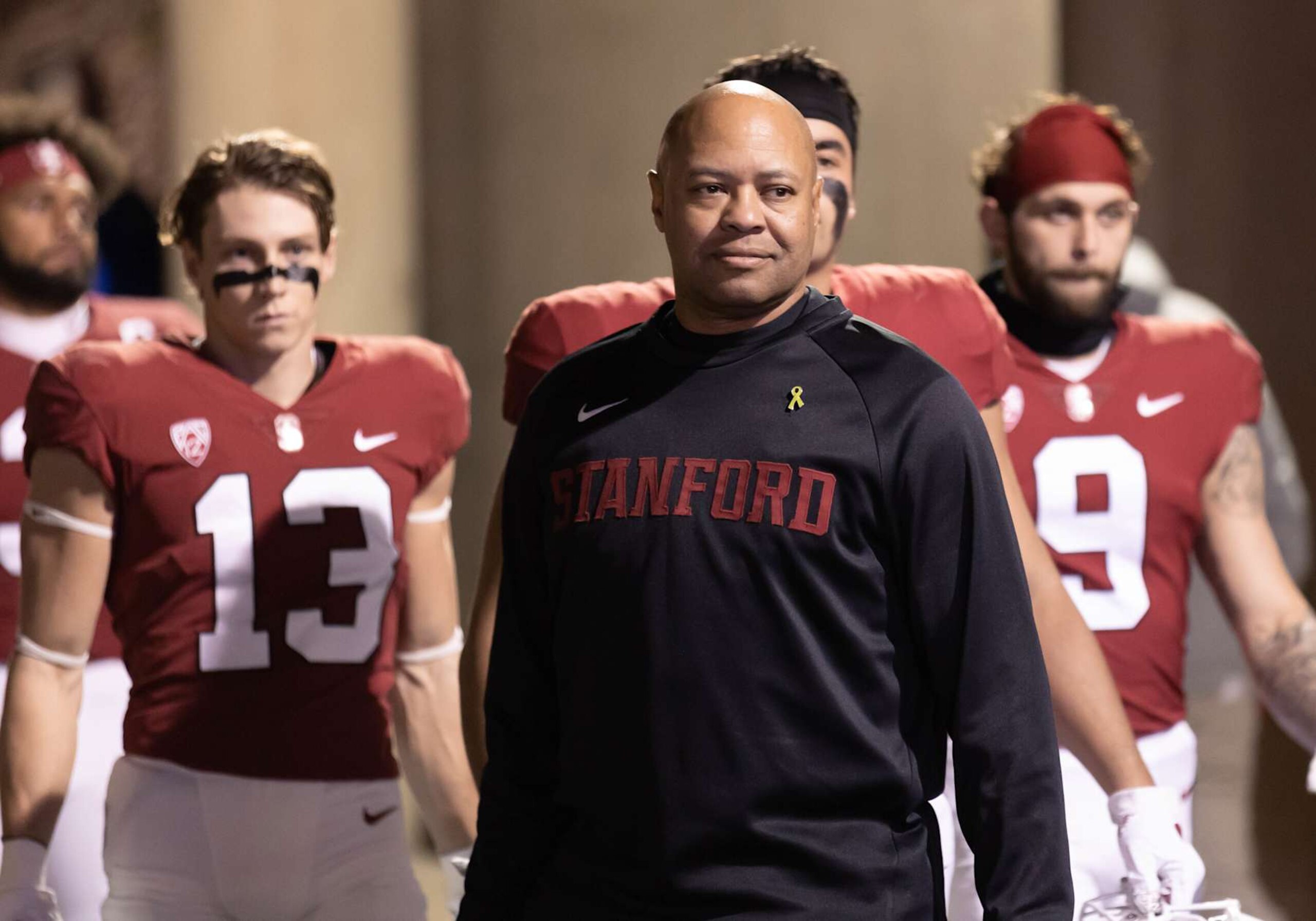 PALO ALTO, CA - NOVEMBER 26: Head Coach David Shaw of the Stanford Cardinal waits to enter the stadium before an NCAA college football game against the BYU Cougars on November 26, 2022 at Stanford Stadium in Palo Alto, California. (Photo by David Madison/Getty Images) PALO ALTO, CA - NOVEMBER 26: Head Coach David Shaw of the Stanford Cardinal waits to enter the stadium before an NCAA college football game against the BYU Cougars on November 26, 2022 at Stanford Stadium in Palo Alto, California. (Photo by David Madison/Getty Images)