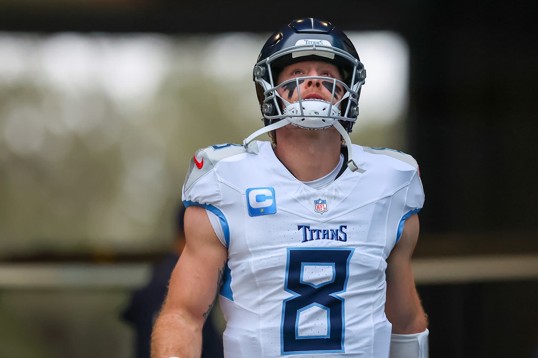 JACKSONVILLE, FLORIDA - DECEMBER 29: Will Levis #8 of the Tennessee Titans warms up prior to a game against the Tennessee Titans at EverBank Field on December 29, 2024 in Jacksonville, Florida. (Photo by Mike Carlson/Getty Images) JACKSONVILLE, FLORIDA - DECEMBER 29: Will Levis #8 of the Tennessee Titans warms up prior to a game against the Tennessee Titans at EverBank Field on December 29, 2024 in Jacksonville, Florida. (Photo by Mike Carlson/Getty Images)