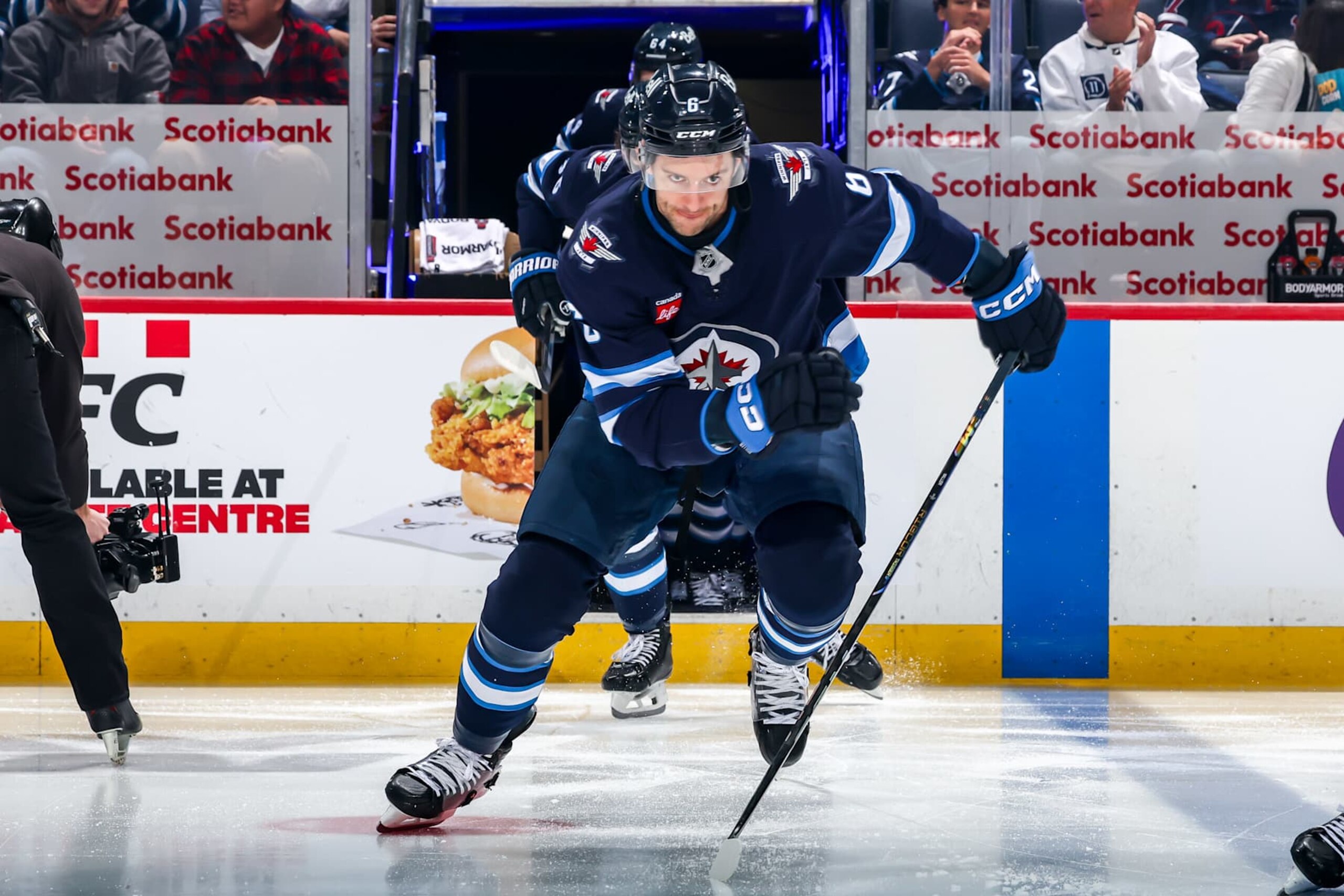 WINNIPEG, CANADA - JANUARY 4: Colin Miller #6 of the Winnipeg Jets hits the ice prior to puck drop against the Detroit Red Wings at the Canada Life Centre on January 4, 2025 in Winnipeg, Manitoba, Canada. (Photo by Jonathan Kozub/NHLI via Getty Images) WINNIPEG, CANADA - JANUARY 4: Colin Miller #6 of the Winnipeg Jets hits the ice prior to puck drop against the Detroit Red Wings at the Canada Life Centre on January 4, 2025 in Winnipeg, Manitoba, Canada. (Photo by Jonathan Kozub/NHLI via Getty Images)
