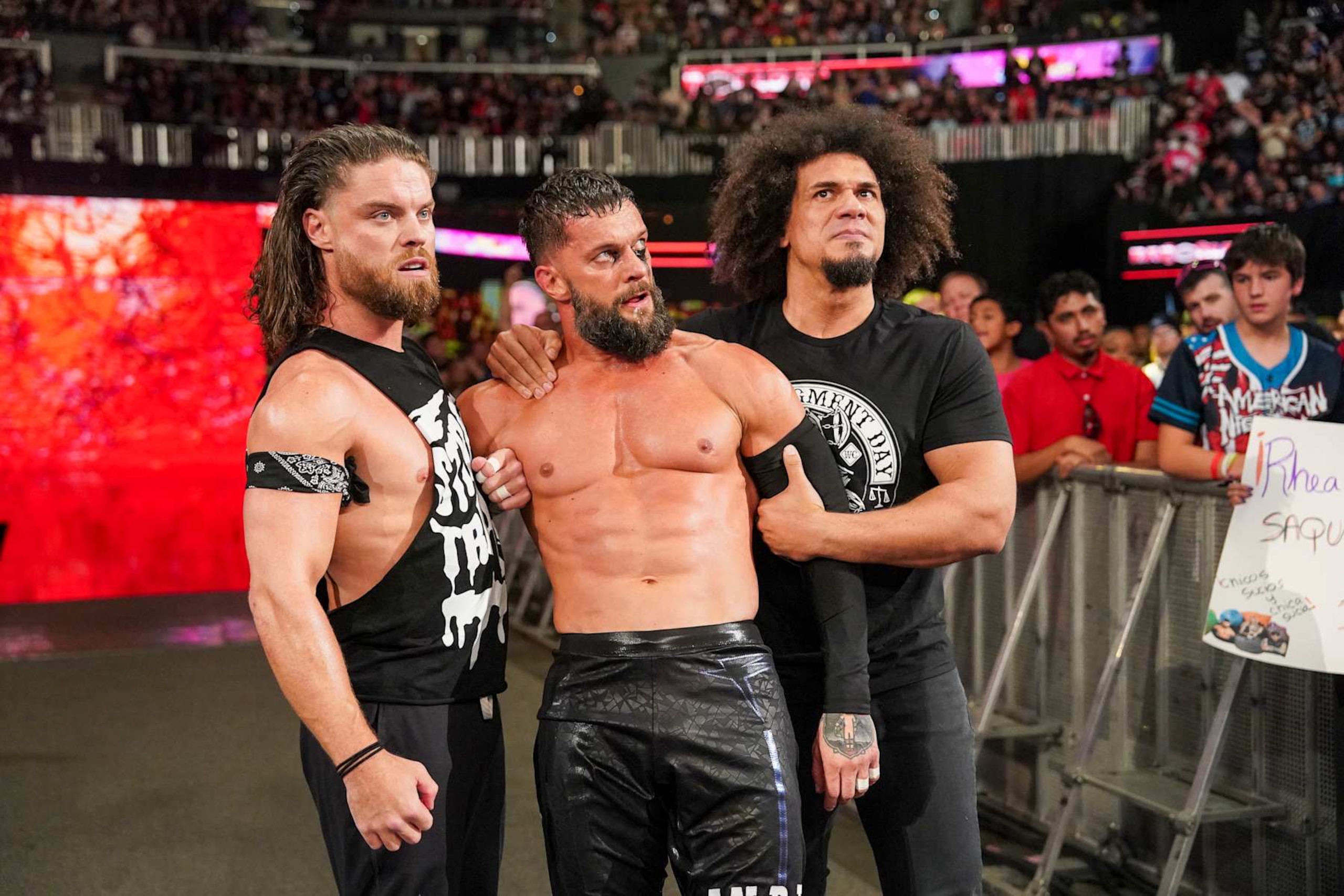 ATLANTA, GEORGIA - OCTOBER 5: JD Mcdonagh, Finn Balor and Carlito take in defeat on the entrance ramp during Bad Blood at State Farm Arena on October 5, 2024 in Atlanta, Georgia. (Photo by WWE/Getty Images) ATLANTA, GEORGIA - OCTOBER 5: JD Mcdonagh, Finn Balor and Carlito take in defeat on the entrance ramp during Bad Blood at State Farm Arena on October 5, 2024 in Atlanta, Georgia. (Photo by WWE/Getty Images)
