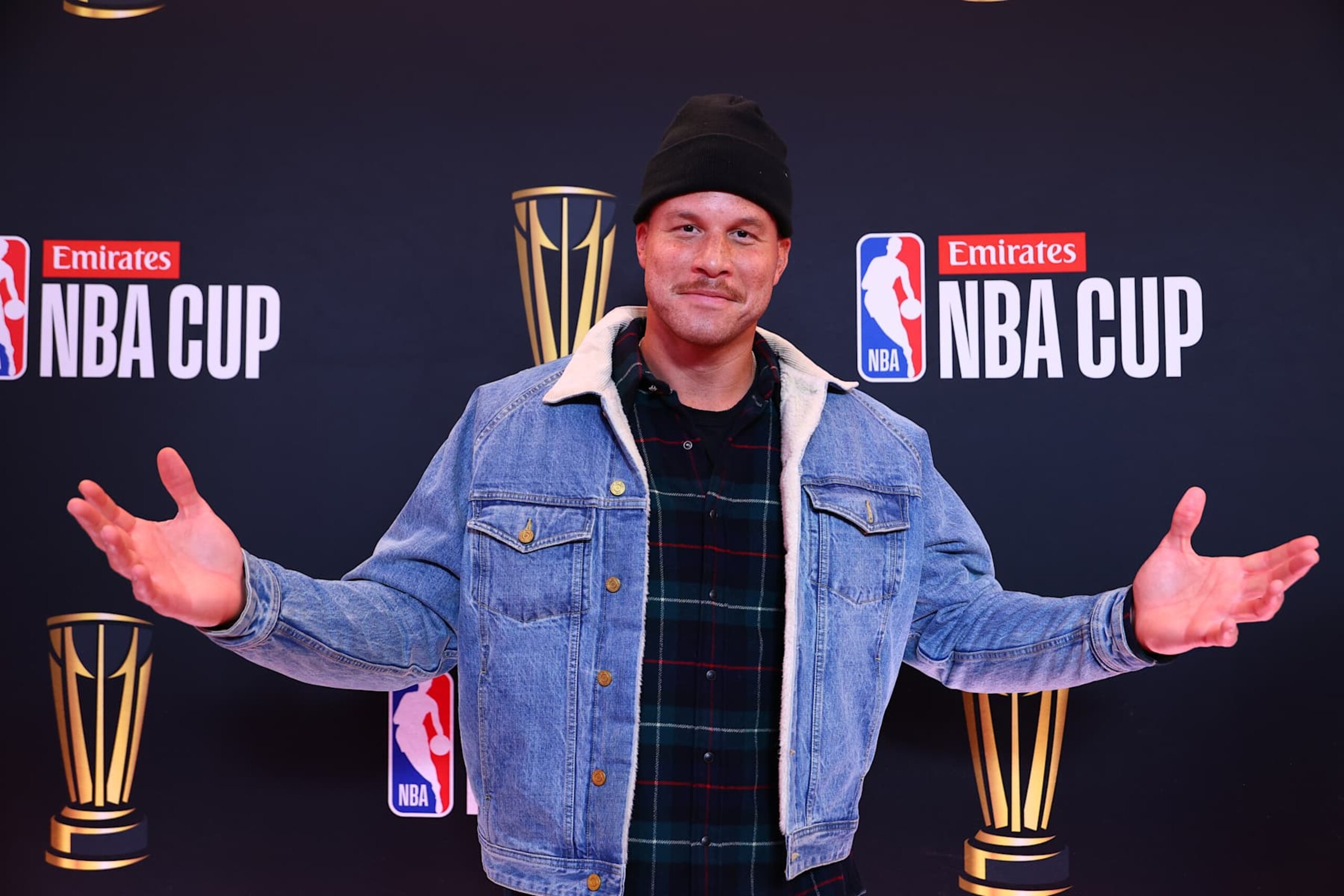 LAS VEGAS, NV - DECEMBER 14: NBA Legend Blake Griffin walks the red carpet prior to the Emirates NBA Cup Semifinal game of the Atlanta Hawks and Milwaukee Bucks on December 14, 2024 at T-Mobile Arena in Las Vegas, Nevada. NOTE TO USER: User expressly acknowledges and agrees that, by downloading and/or using this Photograph, user is consenting to the terms and conditions of the Getty Images License Agreement. Mandatory Copyright Notice: Copyright 2024 NBAE (Photo by David Nemec/NBAE via Getty Images) LAS VEGAS, NV - DECEMBER 14: NBA Legend Blake Griffin walks the red carpet prior to the Emirates NBA Cup Semifinal game of the Atlanta Hawks and Milwaukee Bucks on December 14, 2024 at T-Mobile Arena in Las Vegas, Nevada. NOTE TO USER: User expressly acknowledges and agrees that, by downloading and/or using this Photograph, user is consenting to the terms and conditions of the Getty Images License Agreement. Mandatory Copyright Notice: Copyright 2024 NBAE (Photo by David Nemec/NBAE via Getty Images)