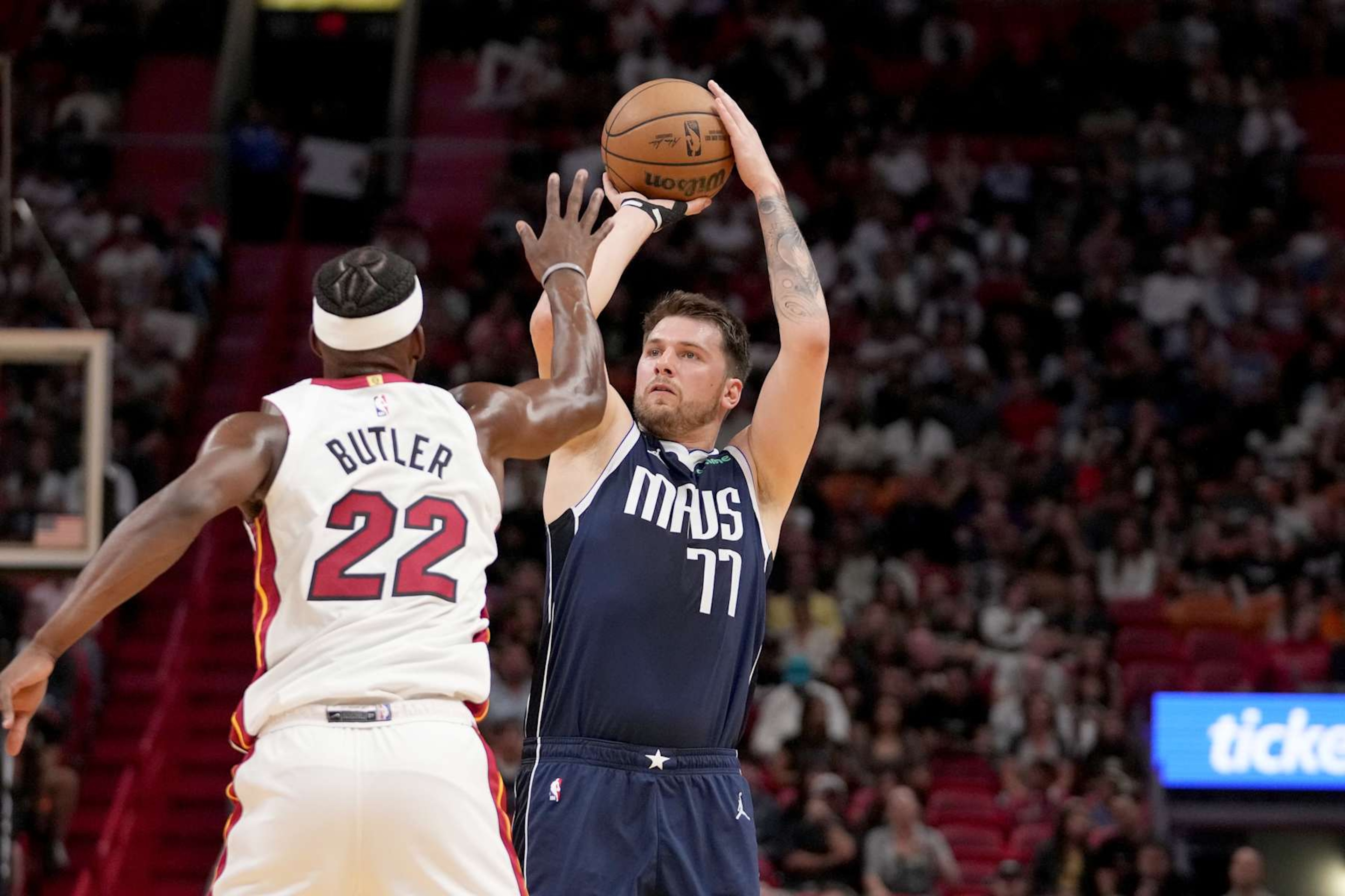 Jimmy Butler and Luka DonÄiÄ Jimmy Butler and Luka DonÄiÄ