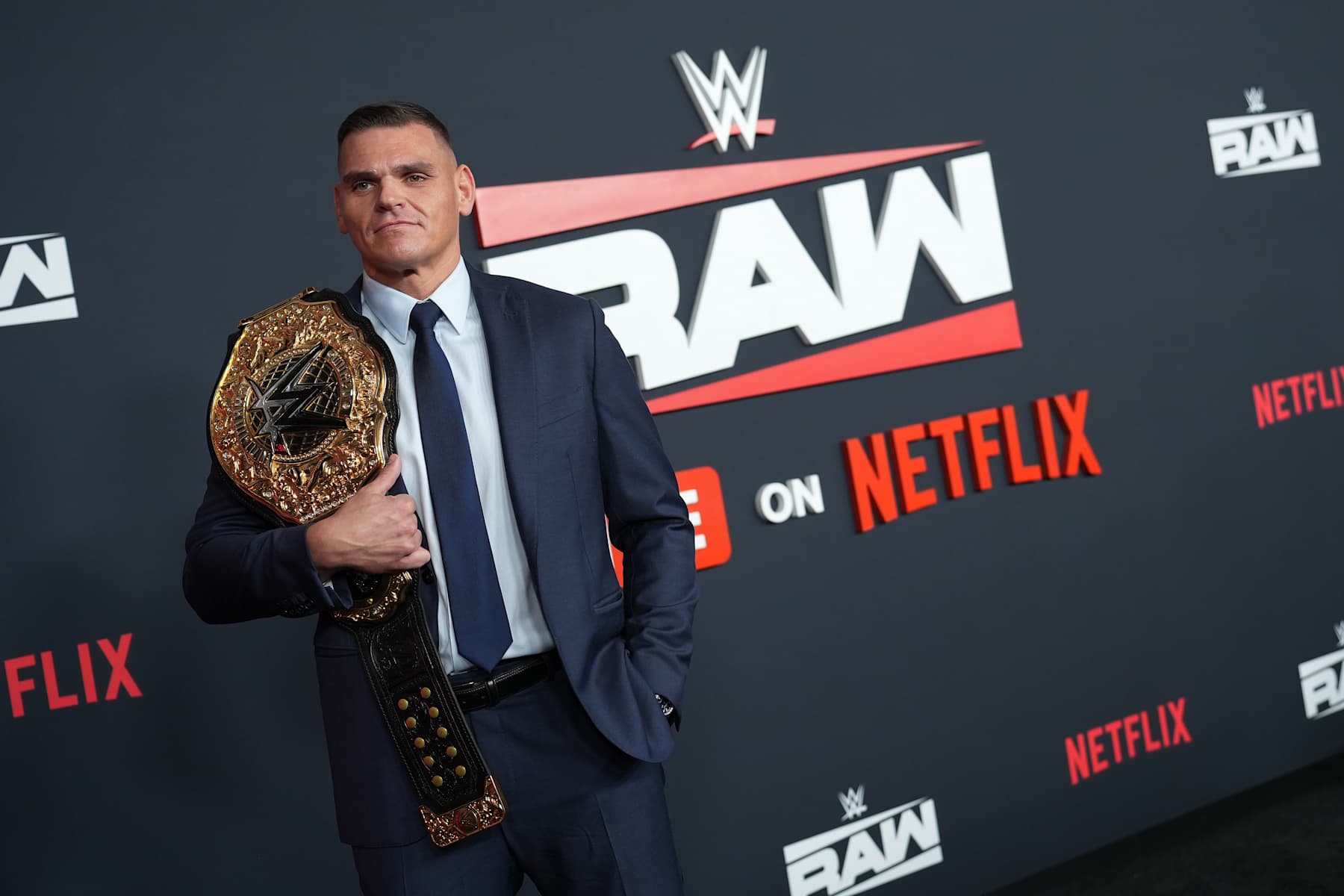 INGLEWOOD, CALIFORNIA - JANUARY 06: 
Gunther attends the Los Angeles Premiere Of Netflix's "WWE Monday Night Raw" at Intuit Dome on January 06, 2025 in Inglewood, California. (Photo by JC Olivera/Getty Images)