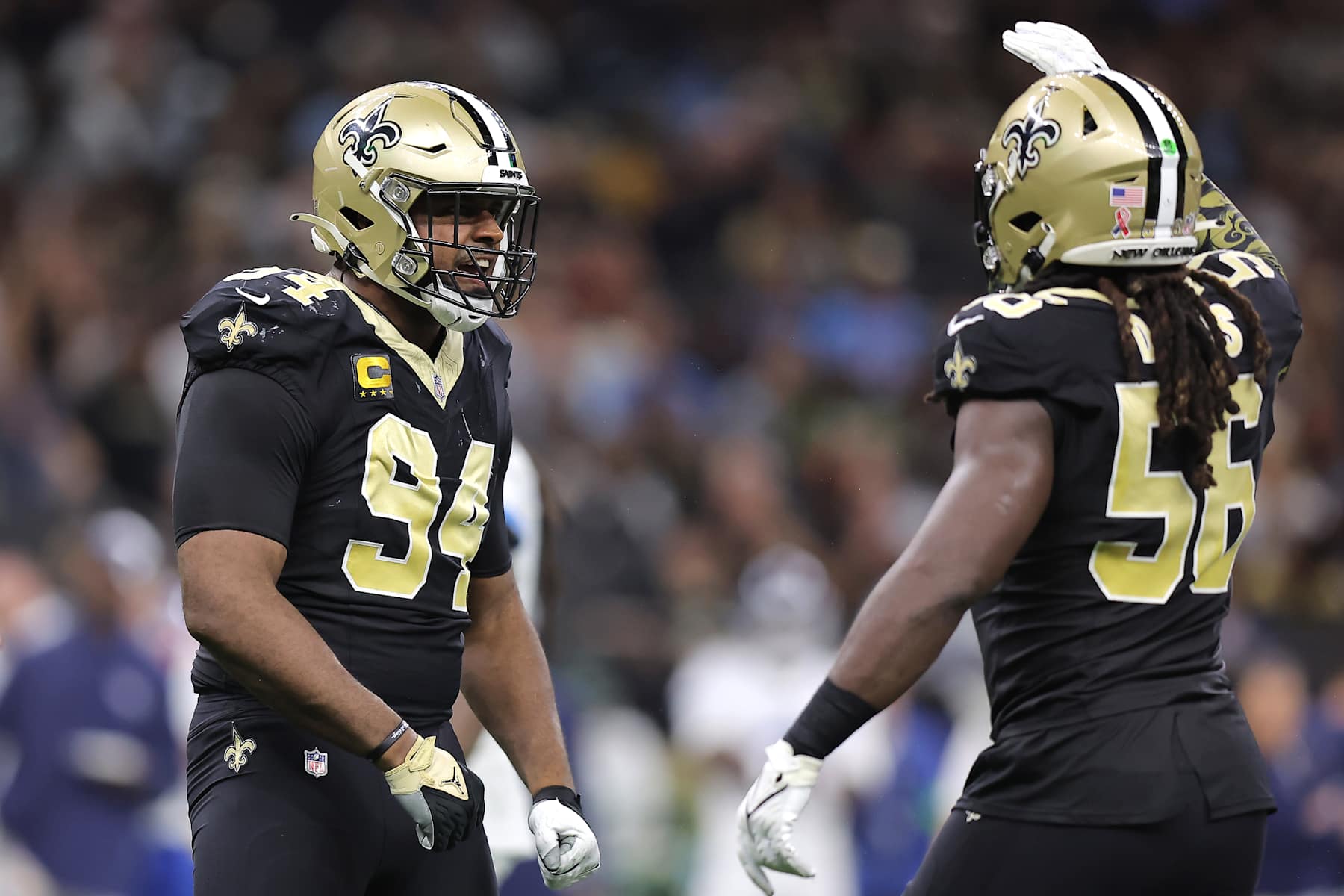 Saints DE Cameron Jordan (left) and Demario Davis (right)