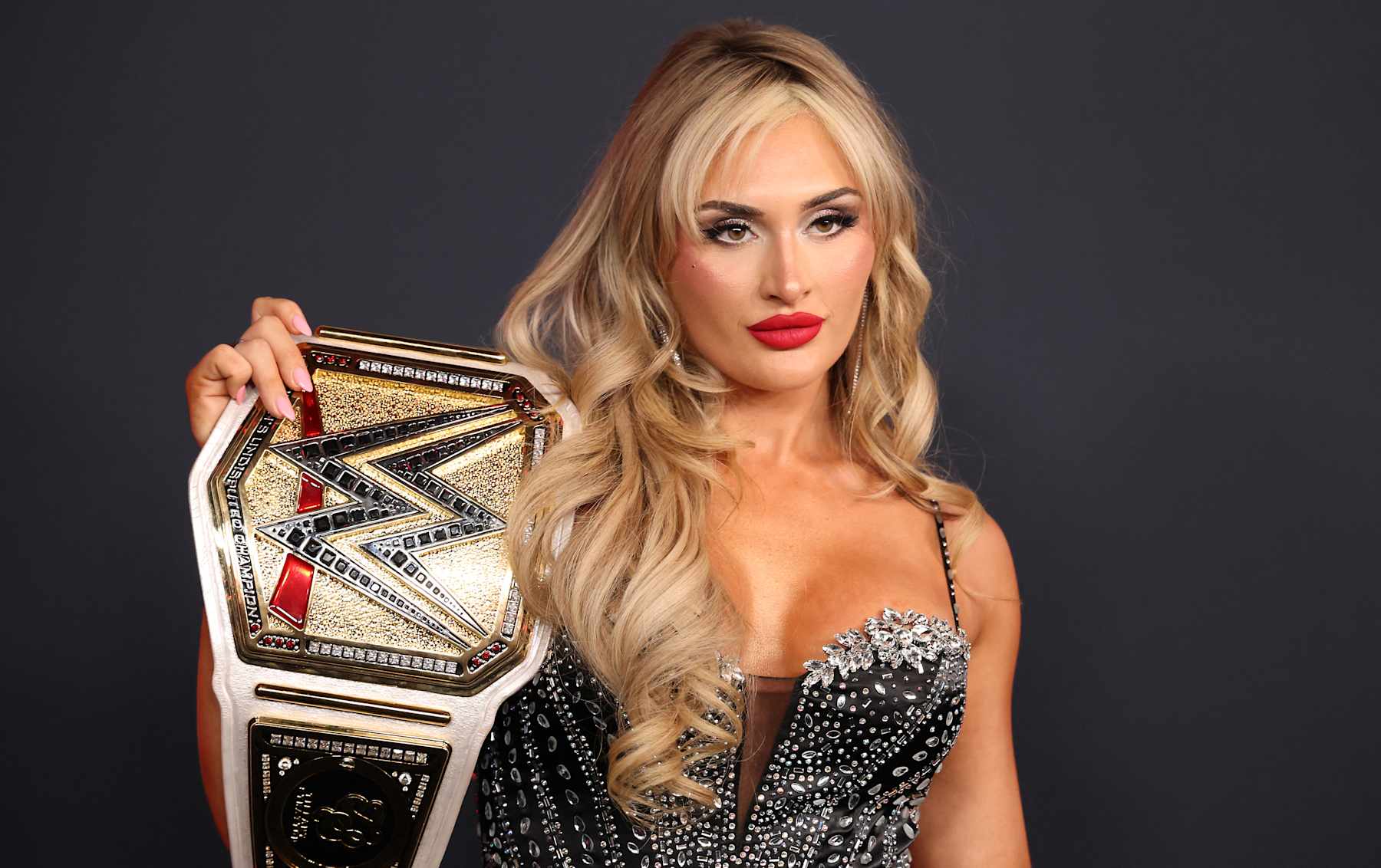 US pro-wrestler Jessica Woynilko aka Tiffany Stratton attends Netflix's "WWE Monday Night RAW" premiere at the Intuit Dome in Inglewood, California on January 6, 2025. (Photo by Michael Tran / AFP) (Photo by MICHAEL TRAN/AFP via Getty Images)