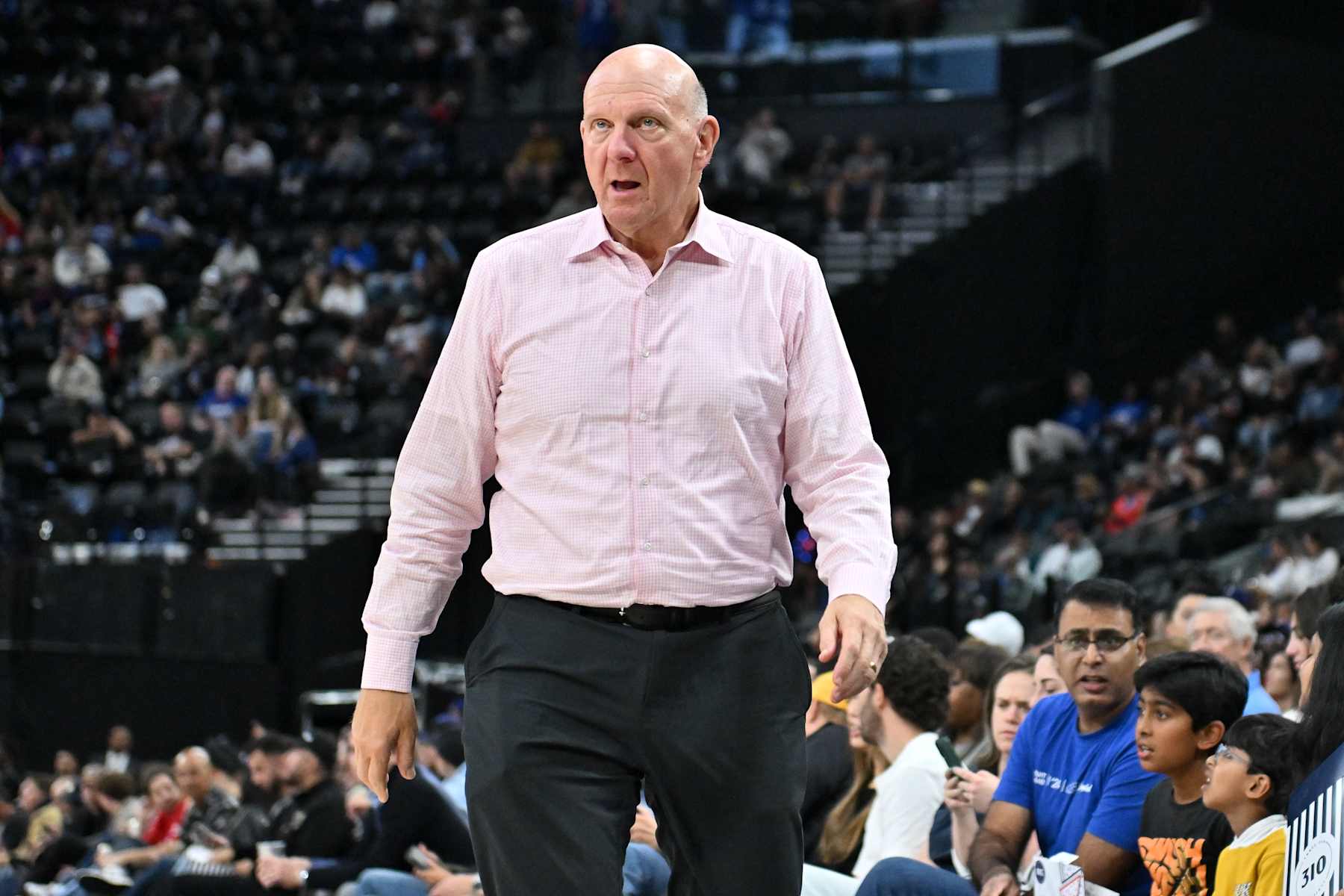 INGLEWOOD, CALIFORNIA - OCTOBER 14: Owner Steve Ballmer of the Los Angeles Clippers attends a basketball game between his LA Clippers and the Dallas Mavericks at Intuit Dome on October 14, 2024 in Inglewood, California. NOTE TO USER: User expressly acknowledges and agrees that, by downloading and or using this photograph, User is consenting to the terms and conditions of the Getty Images License Agreement. (Photo by Allen Berezovsky/Getty Images) INGLEWOOD, CALIFORNIA - OCTOBER 14: Owner Steve Ballmer of the Los Angeles Clippers attends a basketball game between his LA Clippers and the Dallas Mavericks at Intuit Dome on October 14, 2024 in Inglewood, California. NOTE TO USER: User expressly acknowledges and agrees that, by downloading and or using this photograph, User is consenting to the terms and conditions of the Getty Images License Agreement. (Photo by Allen Berezovsky/Getty Images)