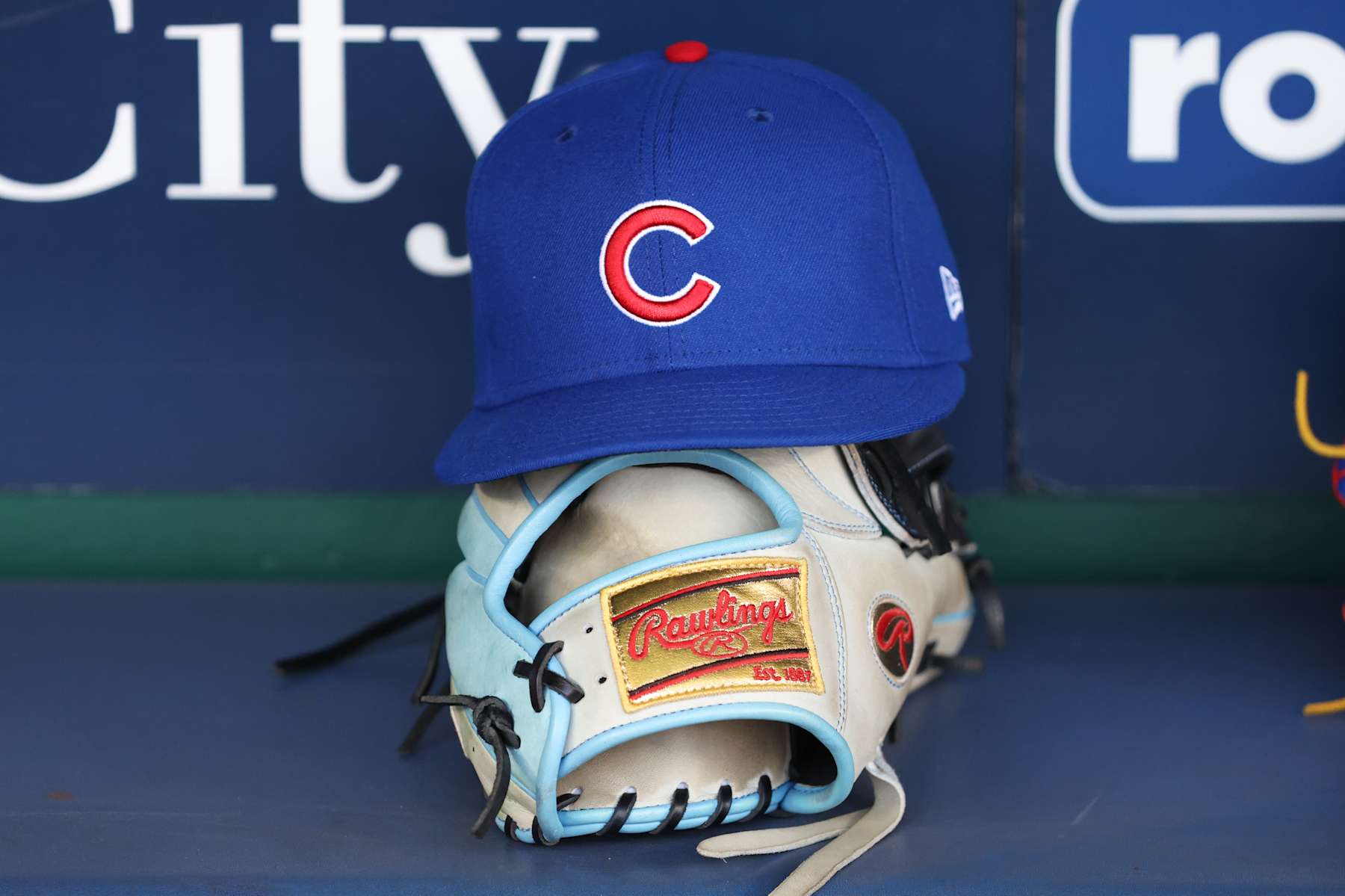 KANSAS CITY, MO - JULY 26: A view of a Chicago Cubs ball cap before an MLB game between the Chicago Cubs and Kansas City Royals on July 26, 2024 at Kauffman Stadium in Kansas City,  MO. (Photo by Scott Winters/Icon Sportswire via Getty Images)