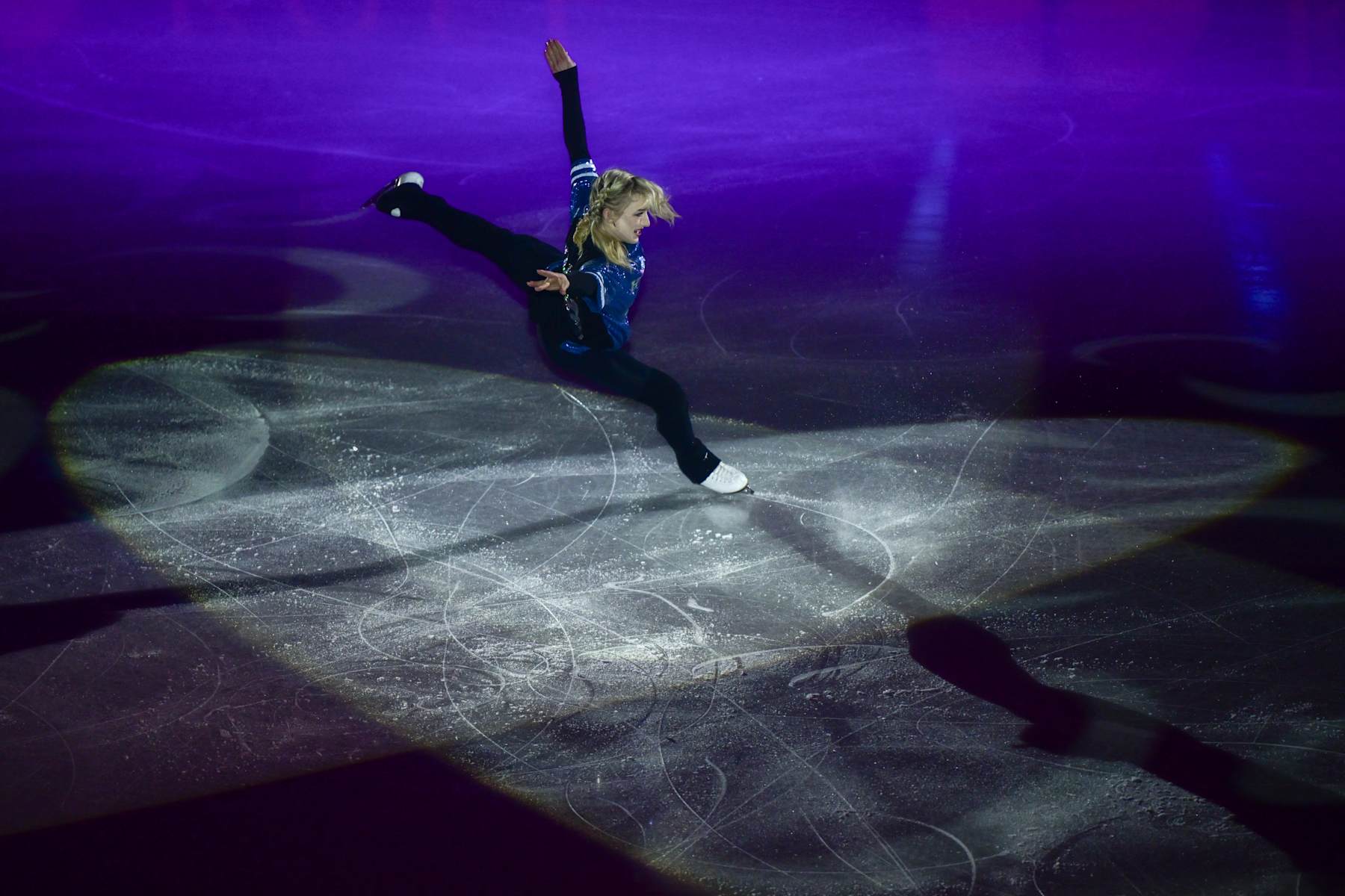 US Amber Glenn performs in the Exhibition Gala Program during the ISU Grand Prix of Figure Skating Final in the Polesud ice rink in Grenoble on December 8, 2024. (Photo by OLIVIER CHASSIGNOLE / AFP) (Photo by OLIVIER CHASSIGNOLE/AFP via Getty Images)