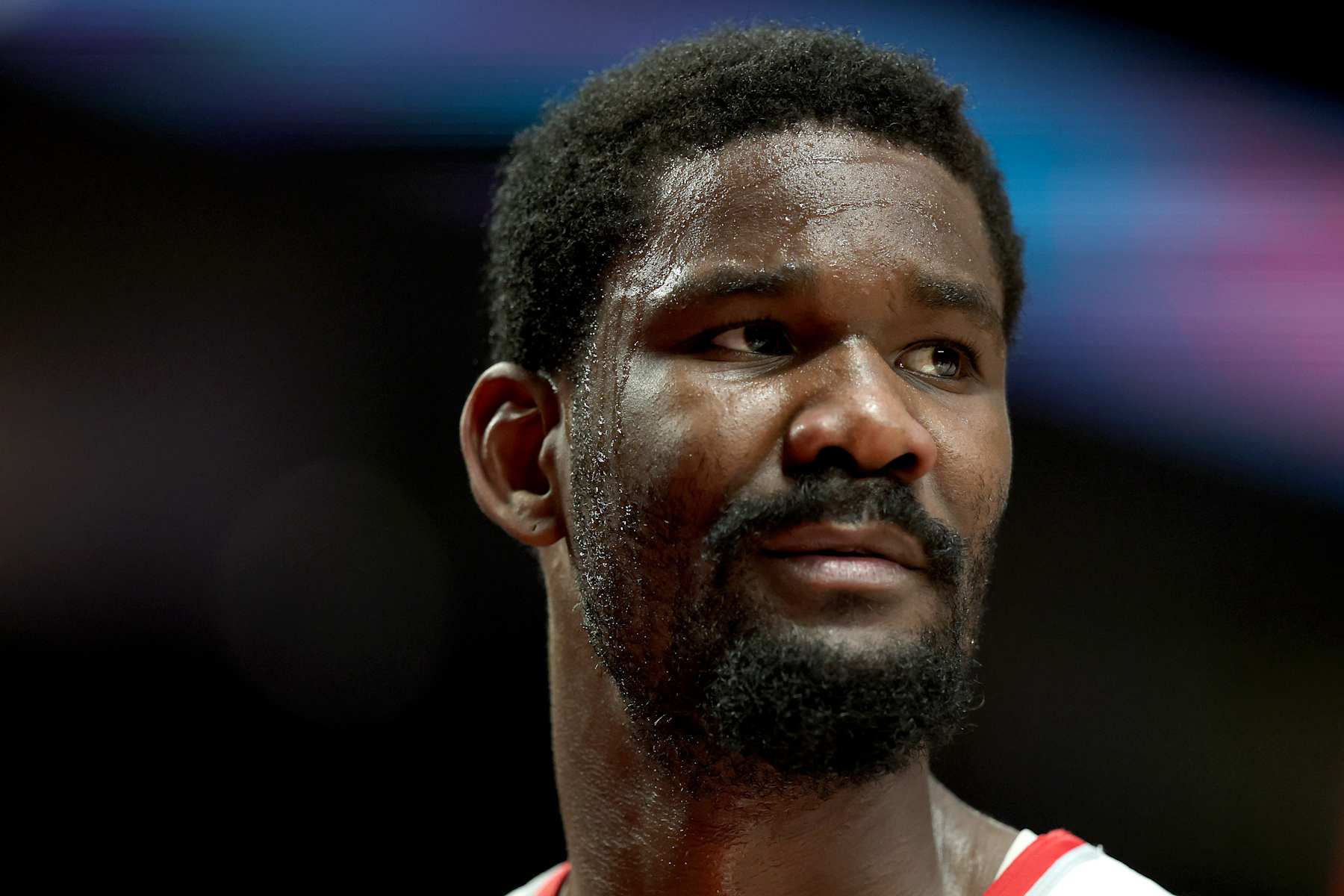PORTLAND, OREGON - JANUARY 16: Deandre Ayton #2 of the Portland Trail Blazers looks on during the first half against the LA Clippers at Moda Center on January 16, 2025 in Portland, Oregon. NOTE TO USER: User expressly acknowledges and agrees that, by downloading and or using this photograph, User is consenting to the terms and conditions of the Getty Images License Agreement. (Photo by Steph Chambers/Getty Images)
