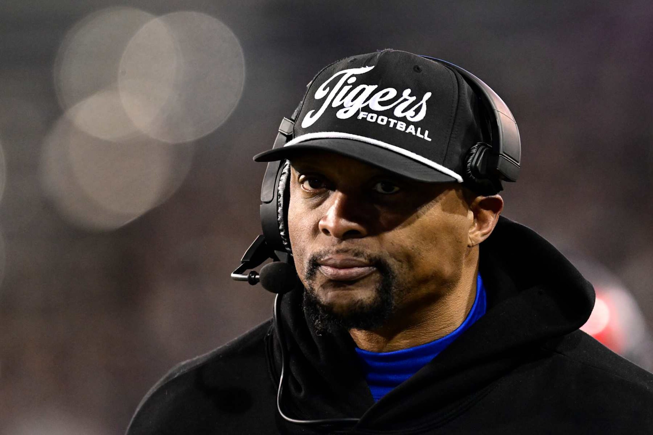 MISSOULA, MONTANA - NOVEMBER 30: Head coach Eddie George of the Tennessee State Tigers looks on during the second half of a game against the Montana Grizzlies at Washington-Grizzly Stadium on November 30, 2024 in Missoula, Montana. (Photo by Tommy Martino/University of Montana/Getty Images) MISSOULA, MONTANA - NOVEMBER 30: Head coach Eddie George of the Tennessee State Tigers looks on during the second half of a game against the Montana Grizzlies at Washington-Grizzly Stadium on November 30, 2024 in Missoula, Montana. (Photo by Tommy Martino/University of Montana/Getty Images)