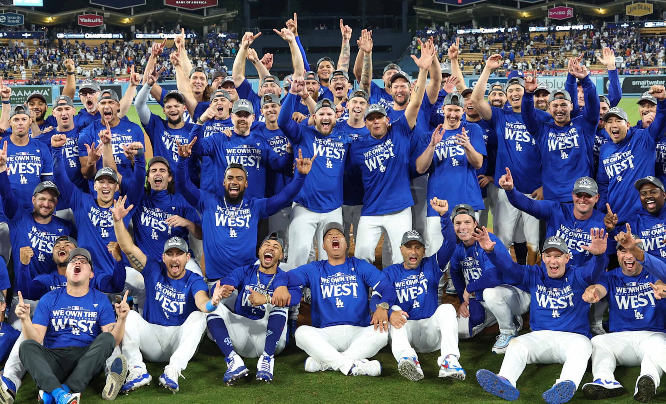 The Dodgers after clinching the NL West in 2024
