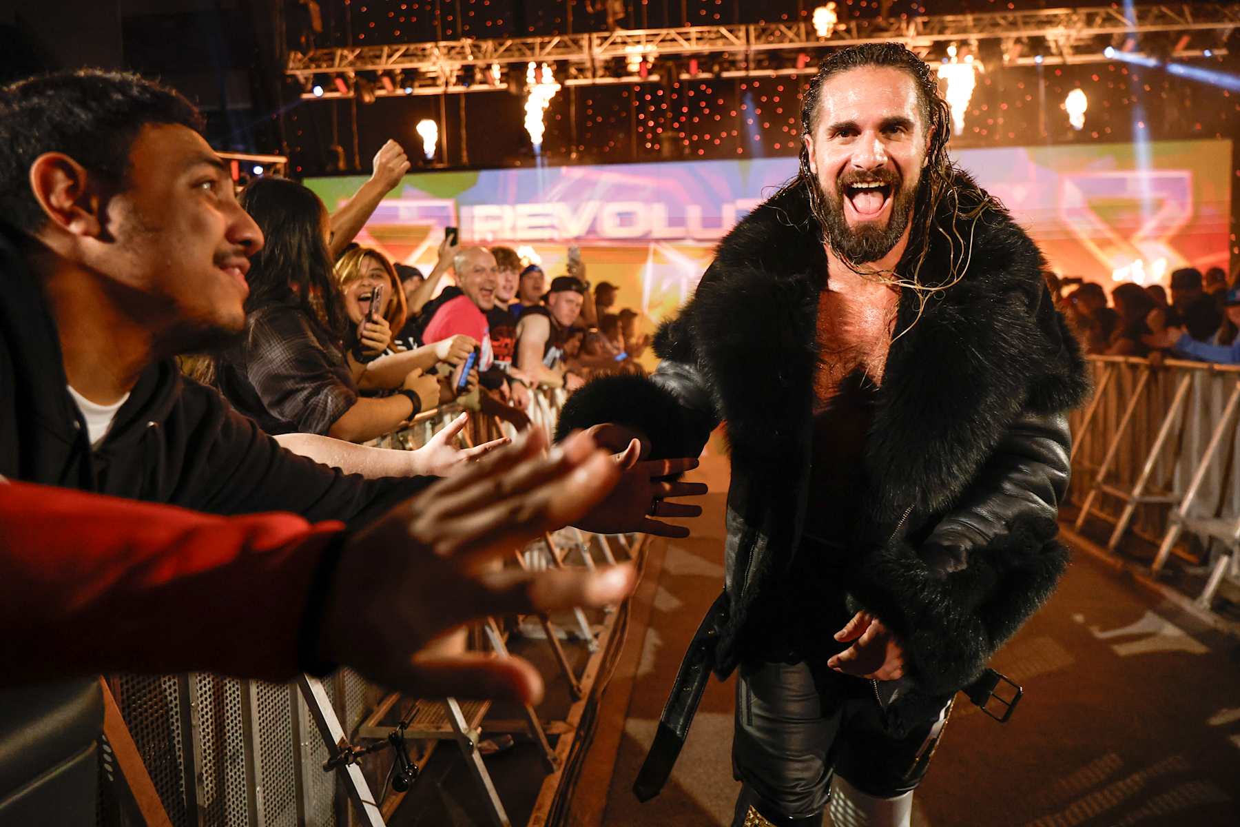 EVERETT, WASHINGTON - DECEMBER 2: Seth Rollins makes his entrance during Monday Night RAW at Angel of the Winds Arena on December 2, 2024 in Everett, Washington. (Photo by WWE/Getty Images) EVERETT, WASHINGTON - DECEMBER 2: Seth Rollins makes his entrance during Monday Night RAW at Angel of the Winds Arena on December 2, 2024 in Everett, Washington. (Photo by WWE/Getty Images)