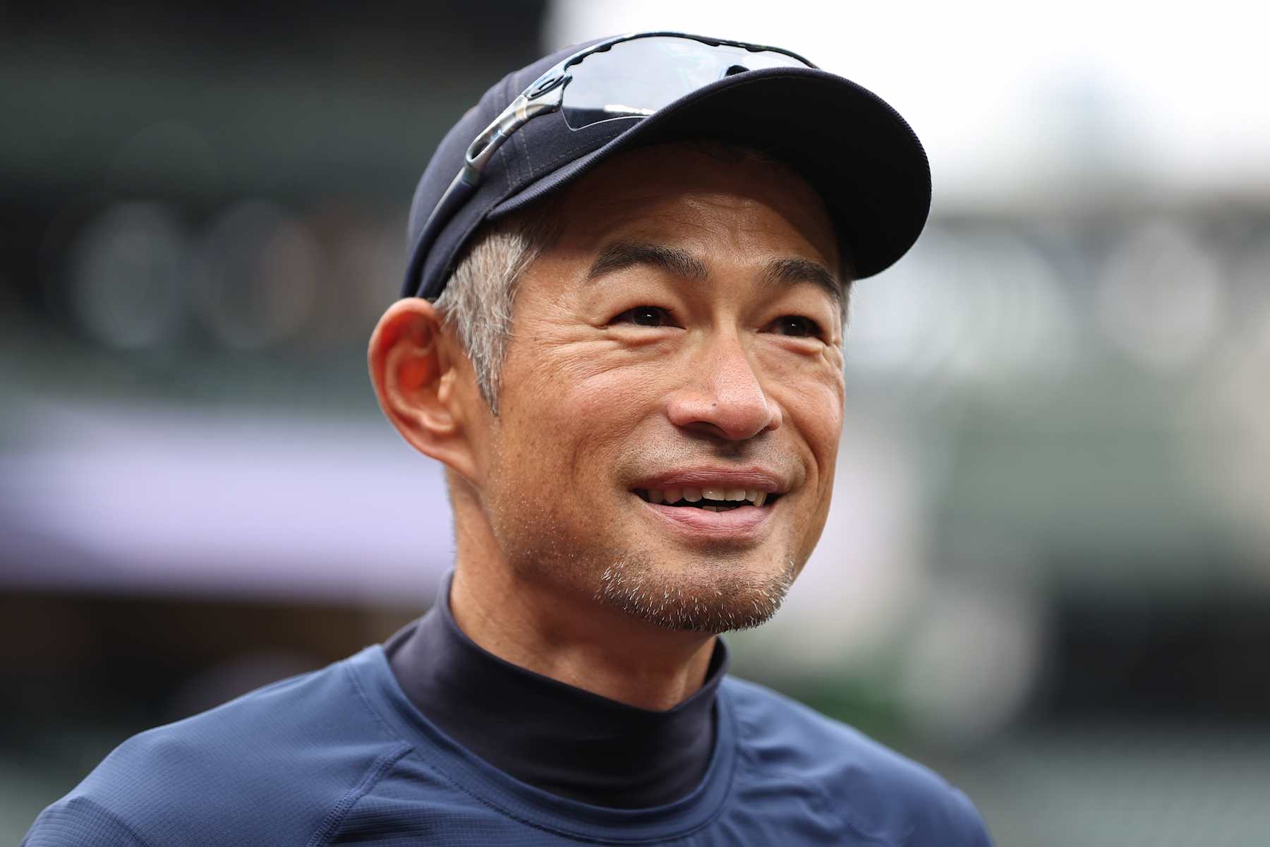 SEATTLE, WASHINGTON - APRIL 21: Ichiro Suzuki looks on before the game between the Seattle Mariners and the St. Louis Cardinals at T-Mobile Park on April 21, 2023 in Seattle, Washington. (Photo by Steph Chambers/Getty Images)