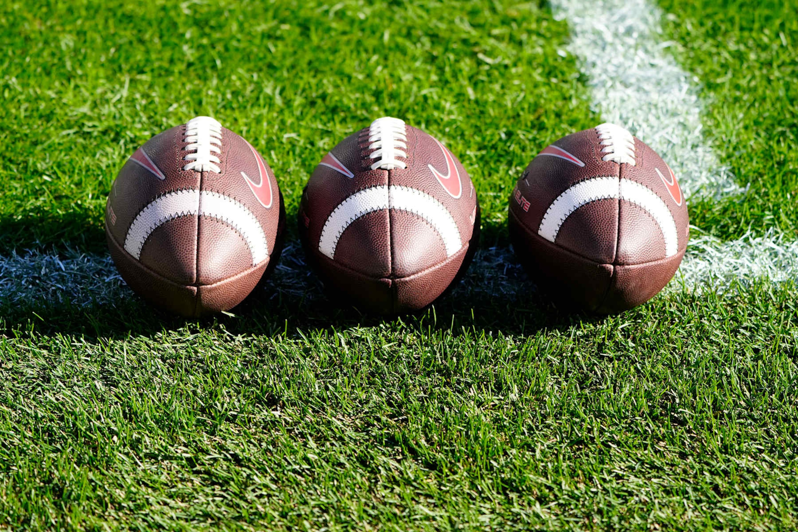 UNIVERSITY PARK, PA - NOVEMBER 02: A general view of Ohio State Buckeye footballs prior to the College Football game between the Ohio State Buckeyes and the Penn State Nittany Lions on November 2, 2024, at Beaver Stadium in University Park, PA. (Photo by Gregory Fisher/Icon Sportswire via Getty Images) UNIVERSITY PARK, PA - NOVEMBER 02: A general view of Ohio State Buckeye footballs prior to the College Football game between the Ohio State Buckeyes and the Penn State Nittany Lions on November 2, 2024, at Beaver Stadium in University Park, PA. (Photo by Gregory Fisher/Icon Sportswire via Getty Images)