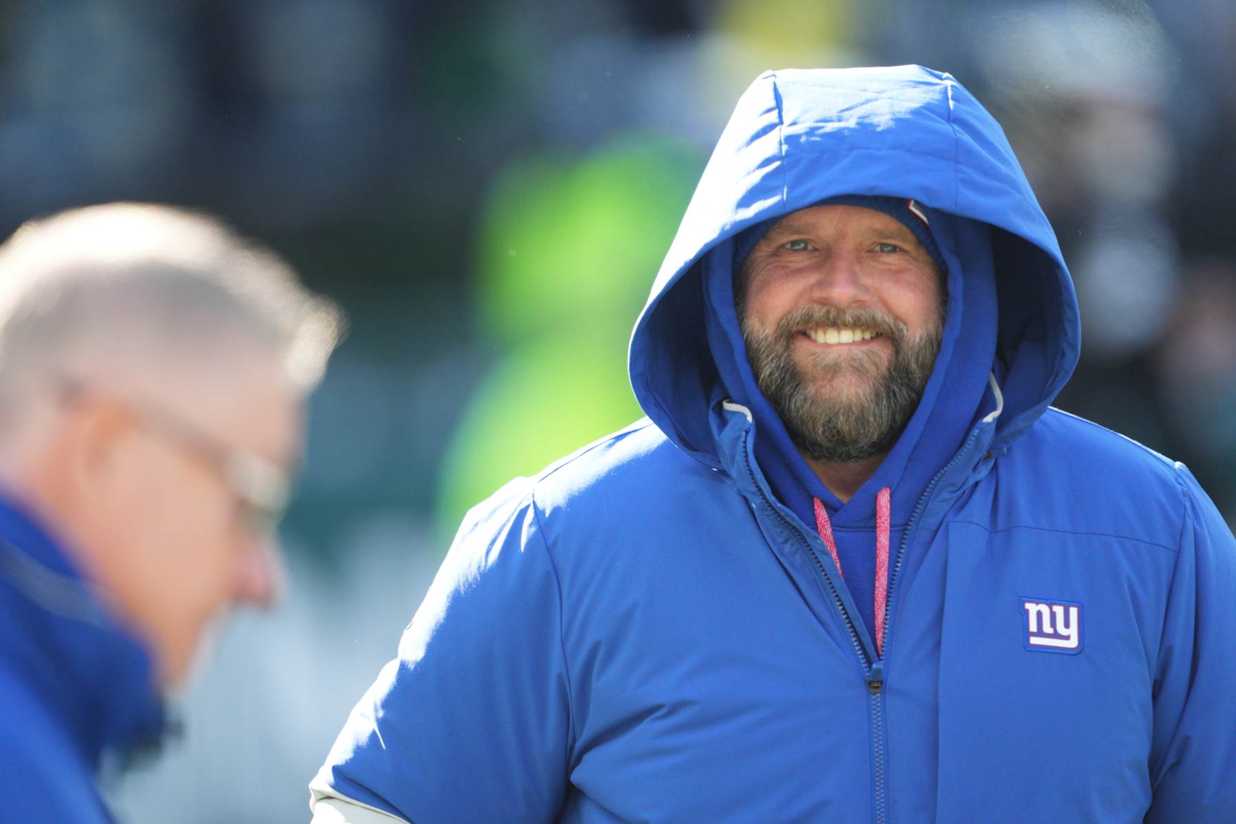 PHILADELPHIA, PA - JANUARY 05: New York Giants head coach Brian Daboll looks on during the game between the Philadelphia Eagles and the New York Giants on January 5, 2025 at Lincoln Financial Field in Philadelphia, PA.(Photo by Andy Lewis/Icon Sportswire via Getty Images)