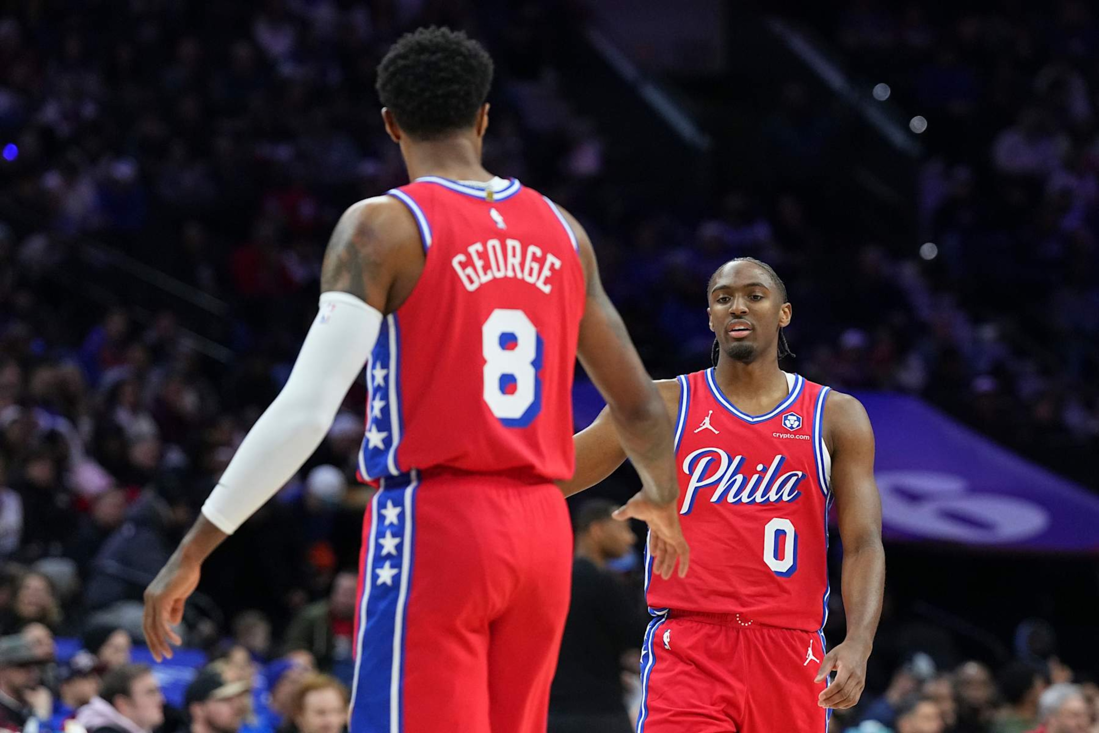 Paul George and Tyrese Maxey