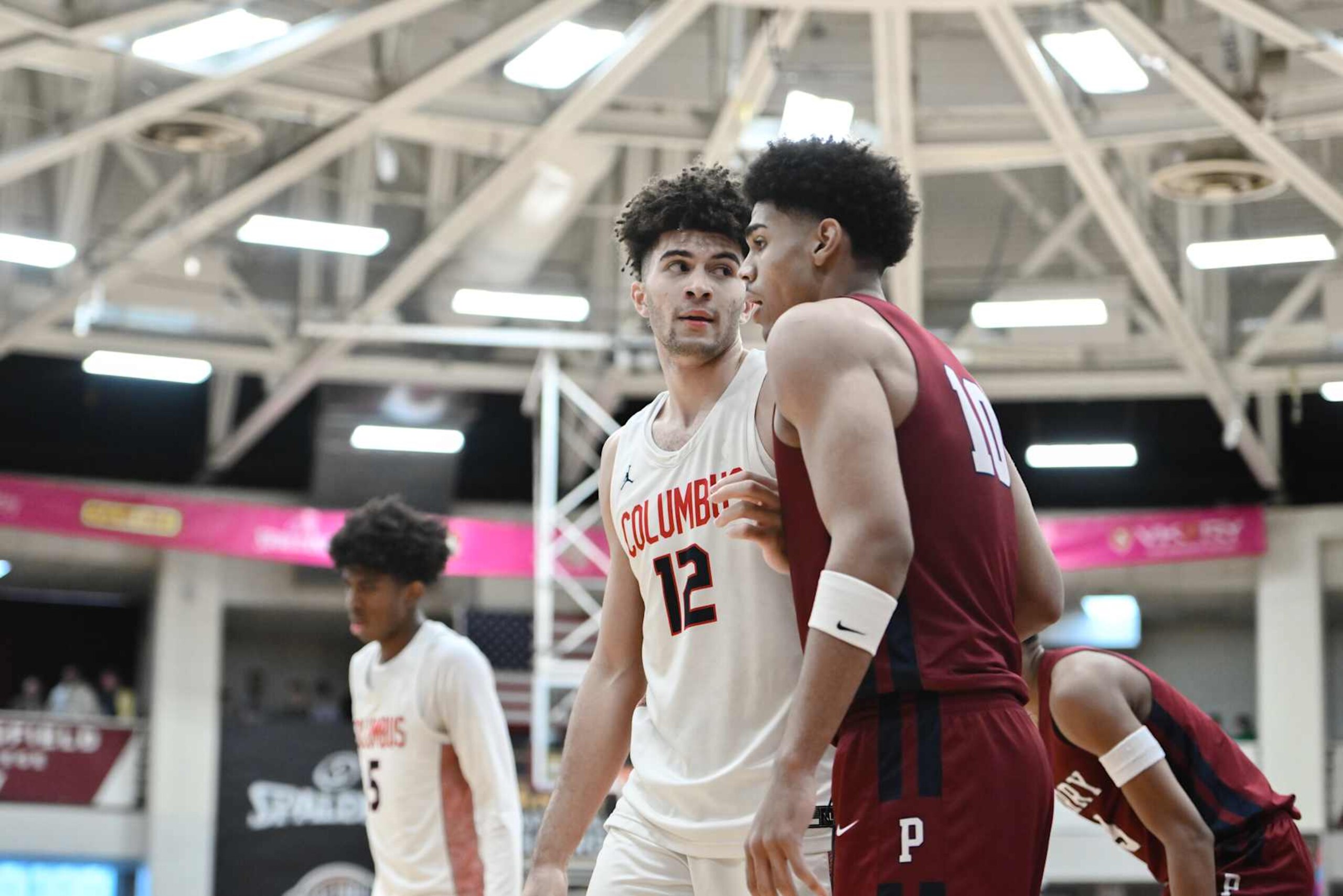 SPRINGFIELD, MA - JANUARY 20: Cameron Boozer of Christopher Columbus (12) and Koa Peat of Perry (10) during the Spalding Hoophall Classic high school basketball game between Columbus and Perry on January 20, 2025 at Blake Arena in Springfield, MA (Photo by John Jones/Icon Sportswire via Getty Images) SPRINGFIELD, MA - JANUARY 20: Cameron Boozer of Christopher Columbus (12) and Koa Peat of Perry (10) during the Spalding Hoophall Classic high school basketball game between Columbus and Perry on January 20, 2025 at Blake Arena in Springfield, MA (Photo by John Jones/Icon Sportswire via Getty Images)