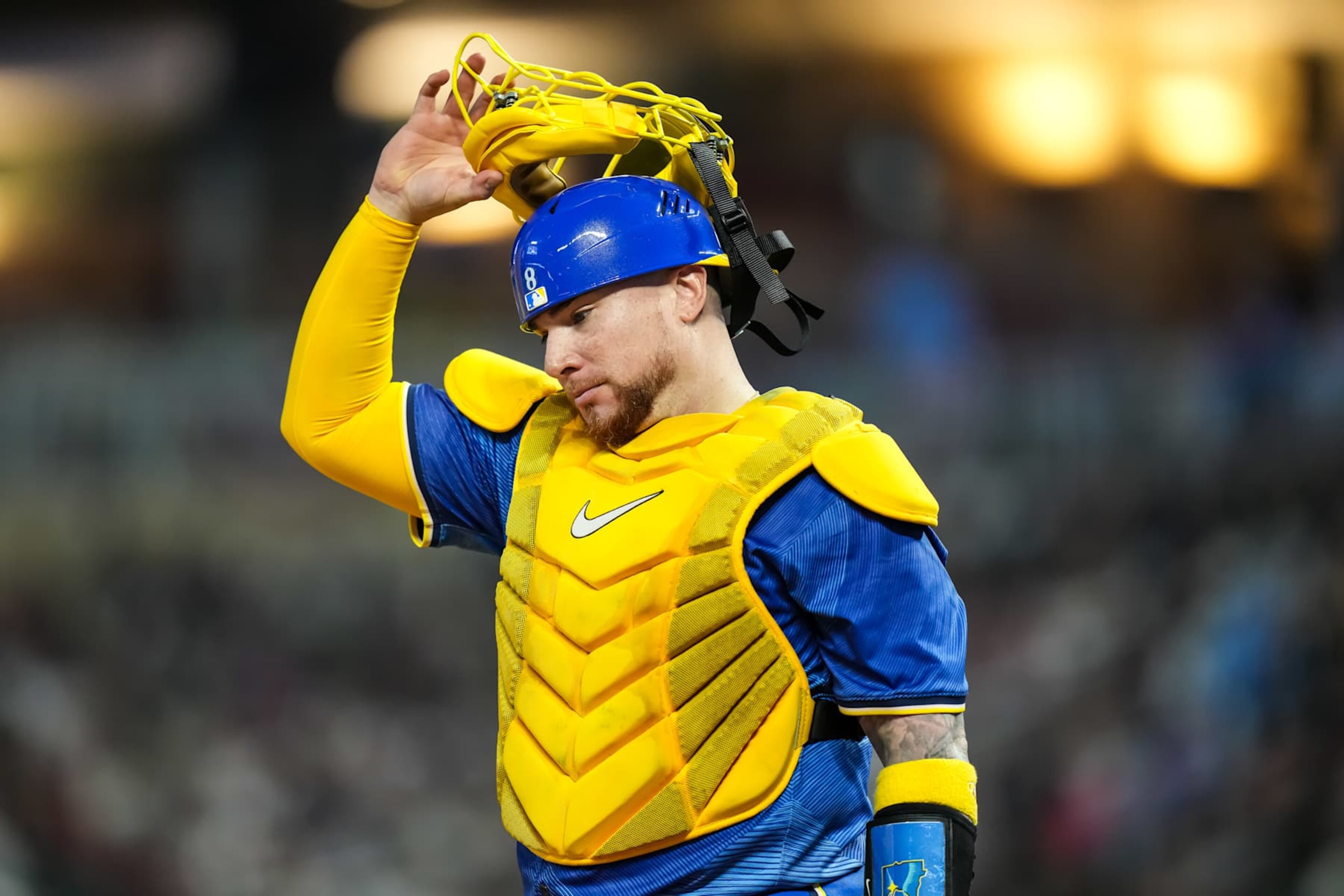 MINNEAPOLIS, MN - SEPTEMBER 27: Christian Vazquez #8 of the Minnesota Twins looks on against the Minnesota Twins on September 27, 2024 at Target Field in Minneapolis, Minnesota. (Photo by Brace Hemmelgarn/Minnesota Twins/Getty Images) MINNEAPOLIS, MN - SEPTEMBER 27: Christian Vazquez #8 of the Minnesota Twins looks on against the Minnesota Twins on September 27, 2024 at Target Field in Minneapolis, Minnesota. (Photo by Brace Hemmelgarn/Minnesota Twins/Getty Images)