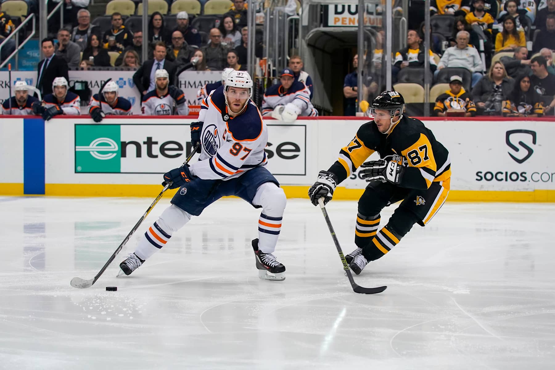 Connor McDavid and Sidney Crosby. Connor McDavid and Sidney Crosby.