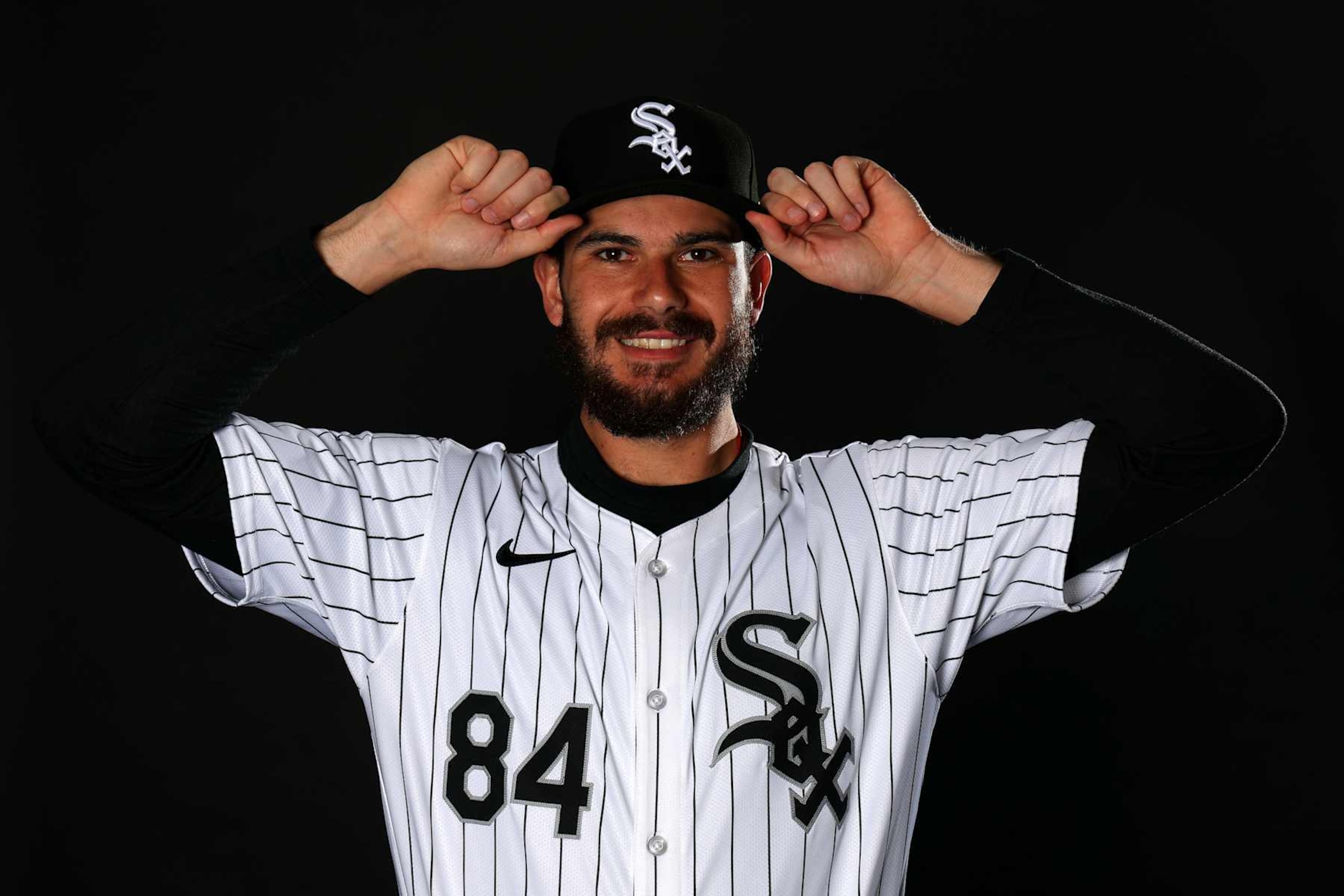 GLENDALE, ARIZONA - FEBRUARY 21: Dylan Cease #84 of the Chicago White Sox poses for a portrait during Photo Day at Camelback Ranch on February 21, 2024 in Glendale, Arizona. (Photo by Michael Reaves/Getty Images)