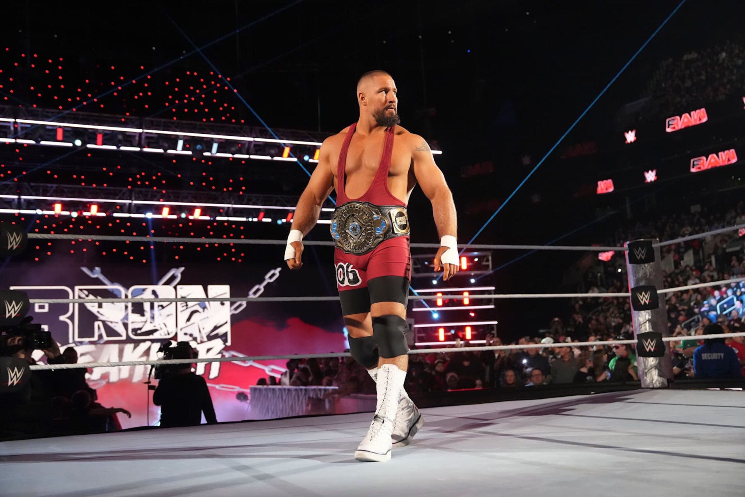 BOSTON, MASSACHUSETTS - DECEMBER 16: Bron Breakker enters the arena during Monday Night Raw at TD Garden on December 16, 2024 in Boston, Massachusetts. (Photo by WWE/Getty Images) BOSTON, MASSACHUSETTS - DECEMBER 16: Bron Breakker enters the arena during Monday Night Raw at TD Garden on December 16, 2024 in Boston, Massachusetts. (Photo by WWE/Getty Images)