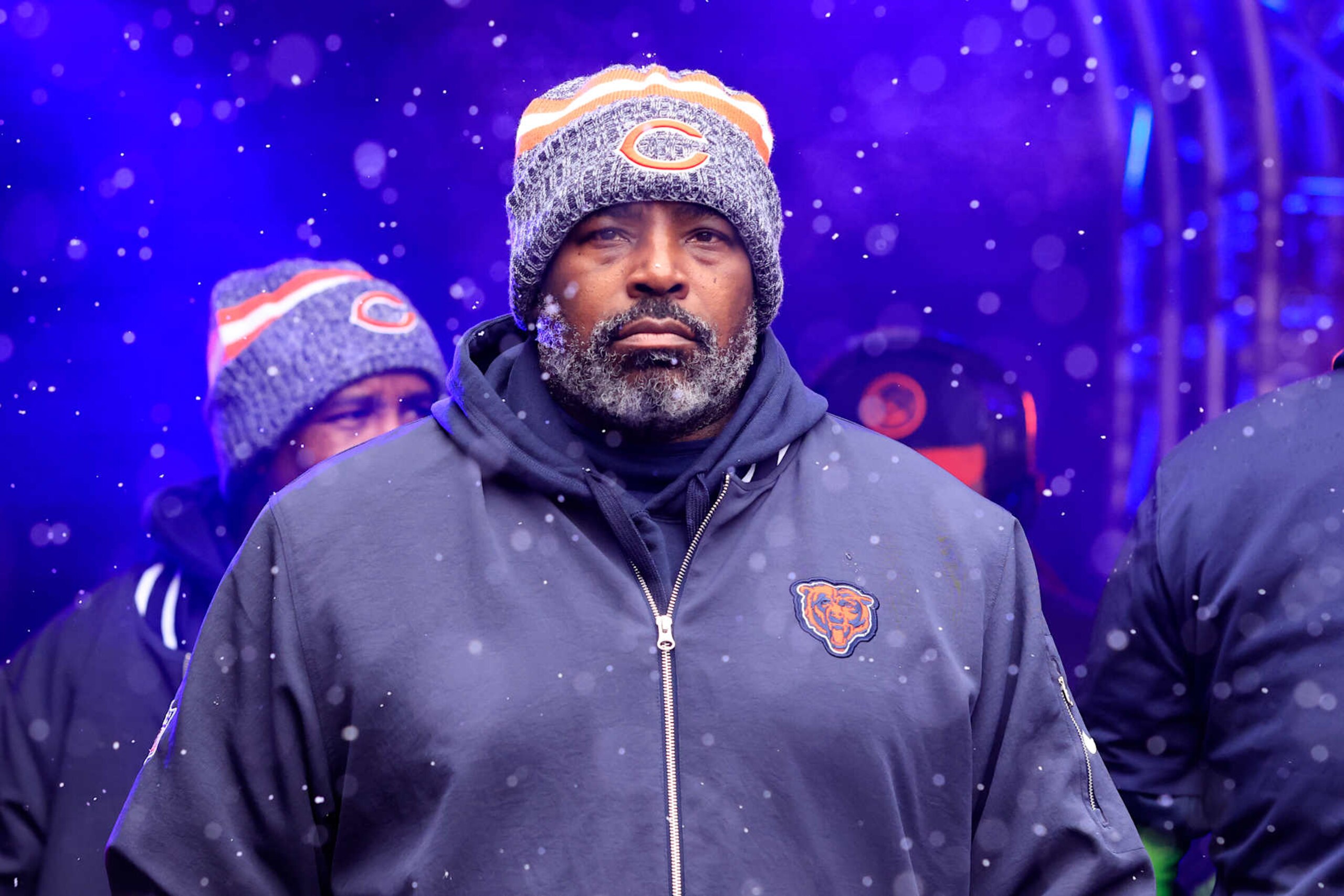 CHICAGO, ILLINOIS - DECEMBER 31: Safeties coach Andre Curtis of the Chicago Bears takes the field prior to the game against the Atlanta Falcons at Soldier Field on December 31, 2023 in Chicago, Illinois. (Photo by Justin Casterline/Getty Images) CHICAGO, ILLINOIS - DECEMBER 31: Safeties coach Andre Curtis of the Chicago Bears takes the field prior to the game against the Atlanta Falcons at Soldier Field on December 31, 2023 in Chicago, Illinois. (Photo by Justin Casterline/Getty Images)