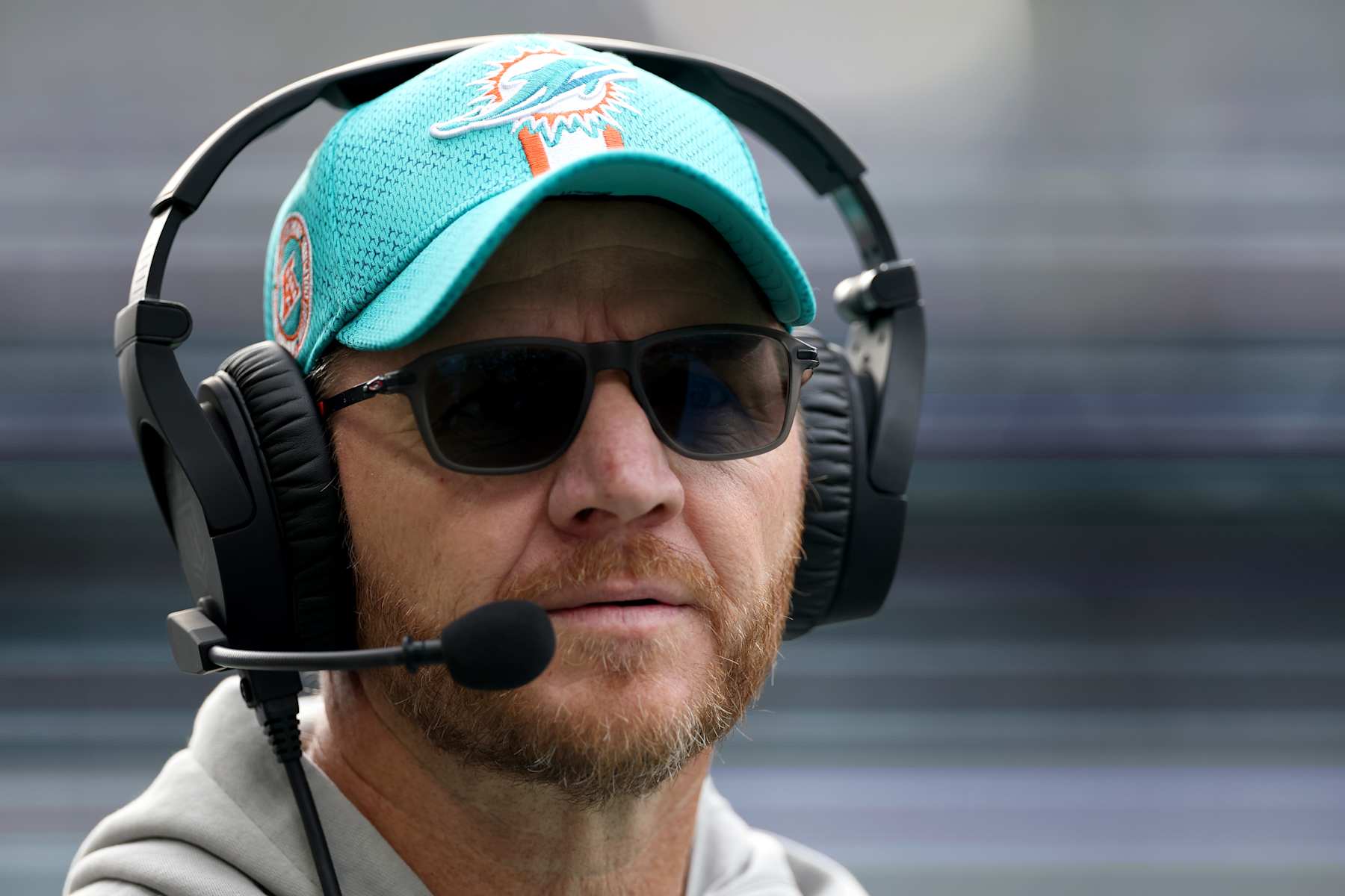 SEATTLE, WASHINGTON - SEPTEMBER 22: Darrell Bevell,
Quarterbacks and Pass Game Coordinator of the Miami Dolphins, looks on during the second quarter against the Seattle Seahawks at Lumen Field on September 22, 2024 in Seattle, Washington. (Photo by Steph Chambers/Getty Images)