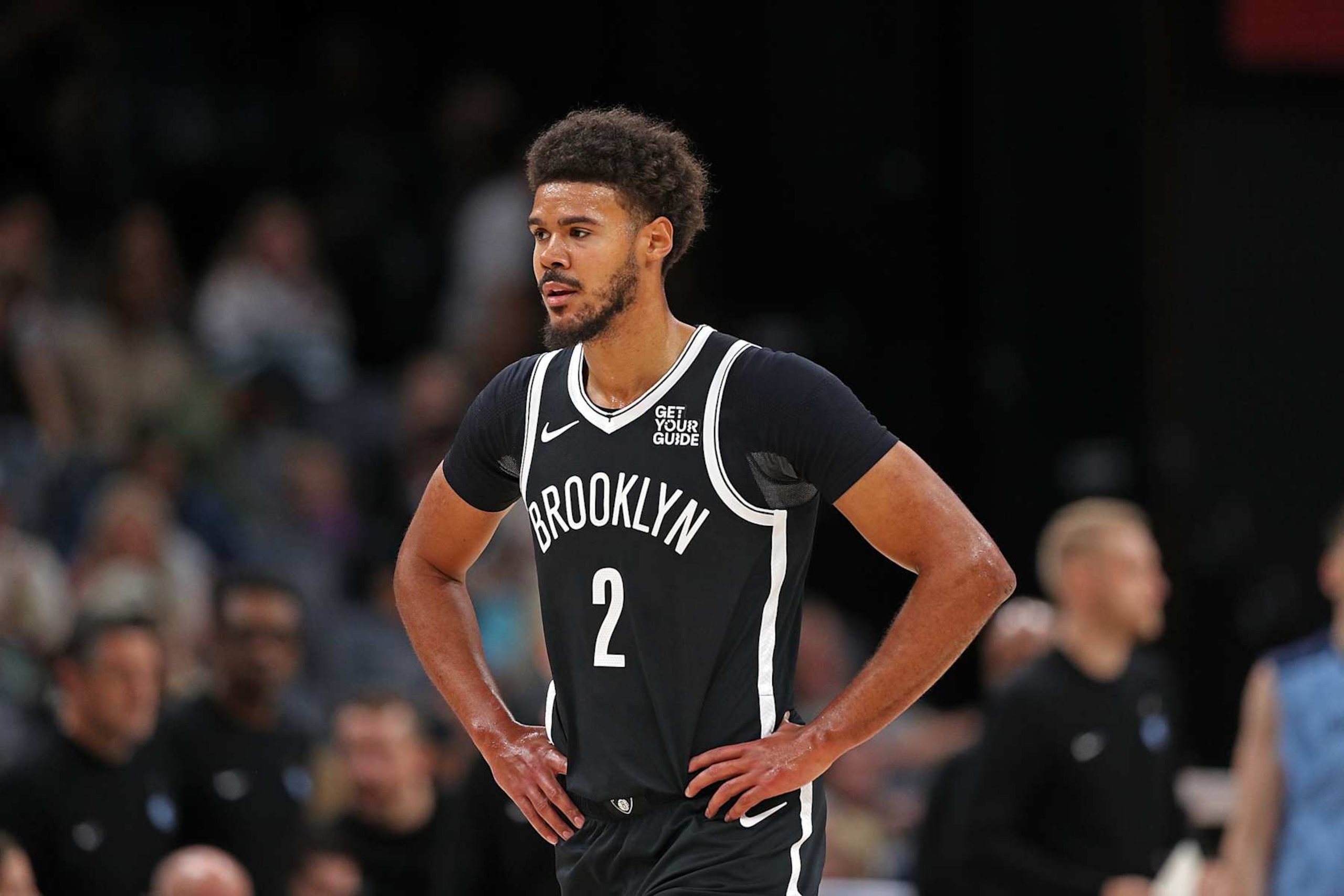MEMPHIS, TENNESSEE - OCTOBER 30: Cameron Johnson #2 of the Brooklyn Nets during the game against the Memphis Grizzlies at FedExForum on October 30, 2024 in Memphis, Tennessee. NOTE TO USER: User expressly acknowledges and agrees that, by downloading and or using this photograph, User is consenting to the terms and conditions of the Getty Images License Agreement. (Photo by Justin Ford/Getty Images)