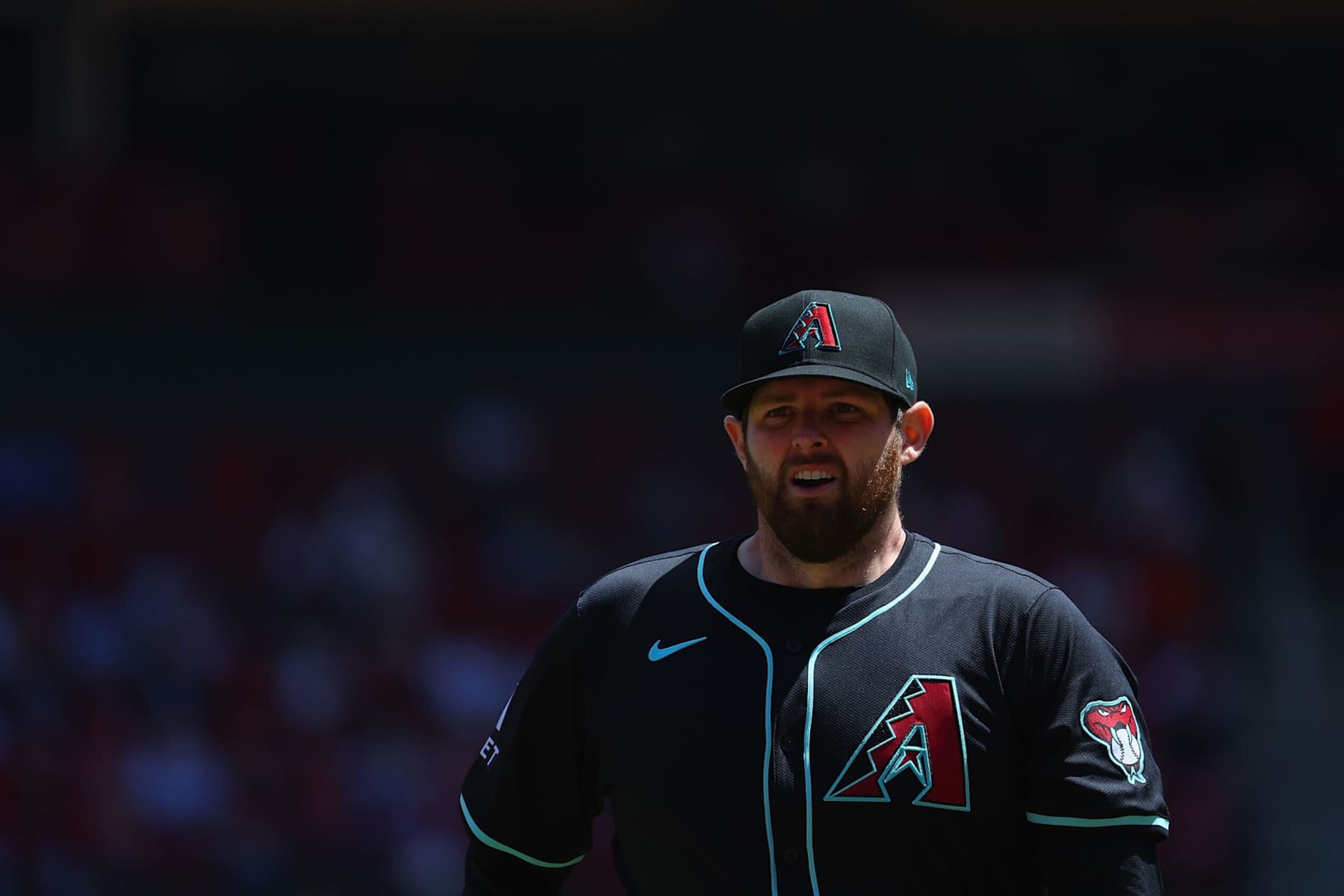 ST LOUIS, MISSOURI - APRIL 24: Jordan Montgomery #52 of the Arizona Diamondbacks returns to the dugout against the St. Louis Cardinals at Busch Stadium on April 24, 2024 in St Louis, Missouri. (Photo by Dilip Vishwanat/Getty Images)