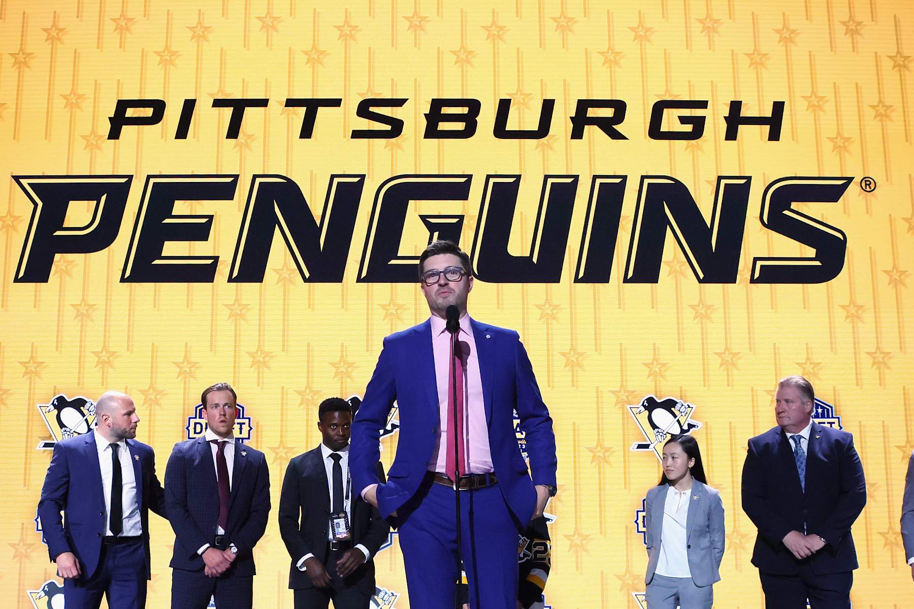 NASHVILLE, TENNESSEE - JUNE 28: Kyle Dubas of the Pittsburgh Penguins attends the 2023 NHL Draft at the Bridgestone Arena on June 28, 2023 in Nashville, Tennessee. (Photo by Bruce Bennett/Getty Images)