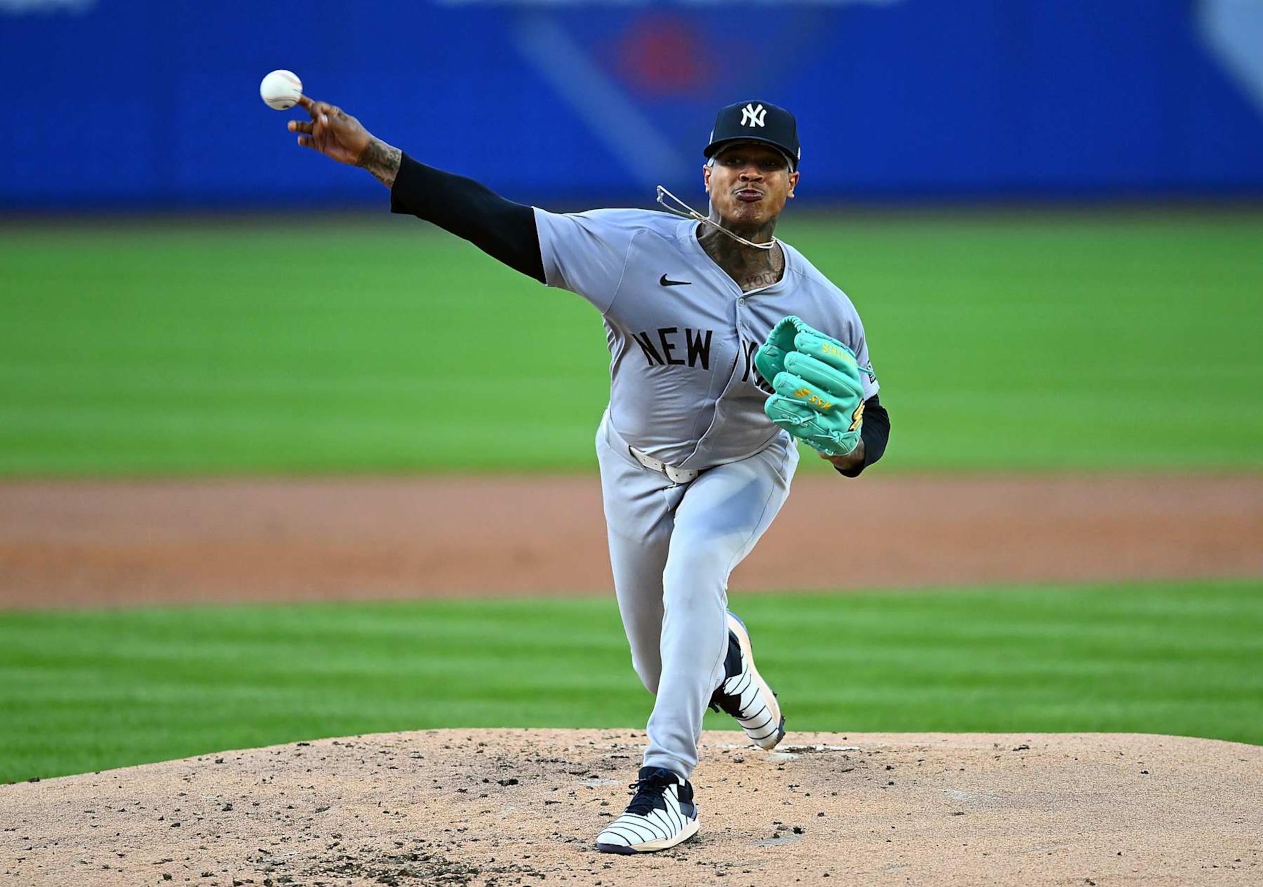 SOUTH WILLIAMSPORT, PENNSYLVANIA - AUGUST 18:  Marcus Stroman #0 of the New York Yankees pitches during the second inning against the Detroit Tigers at Bowman Field on August 18, 2024 in South Williamsport, Pennsylvania. (Photo by Joe Sargent/Getty Images)