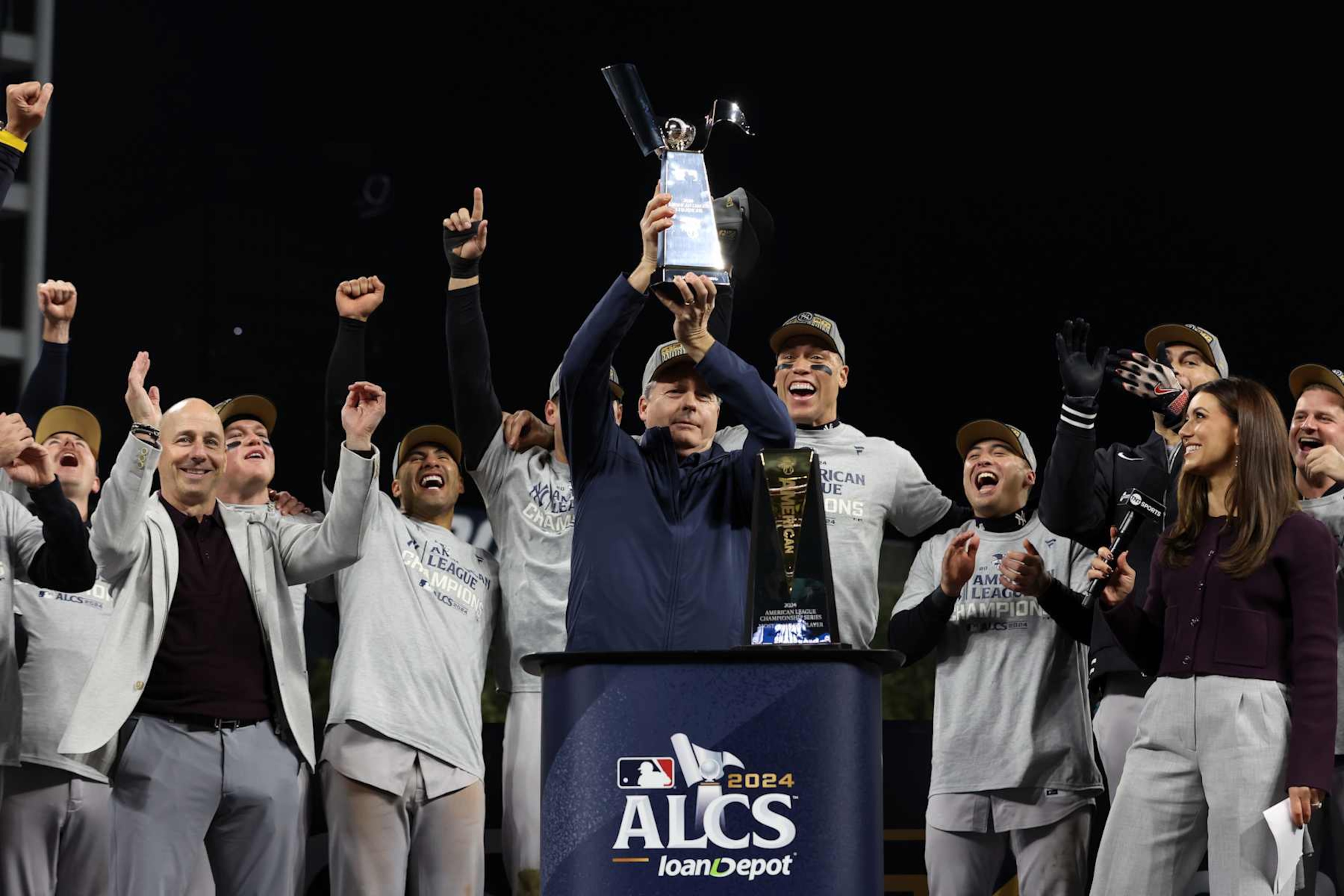 Hal Steinbrenner (middle) in October 2024