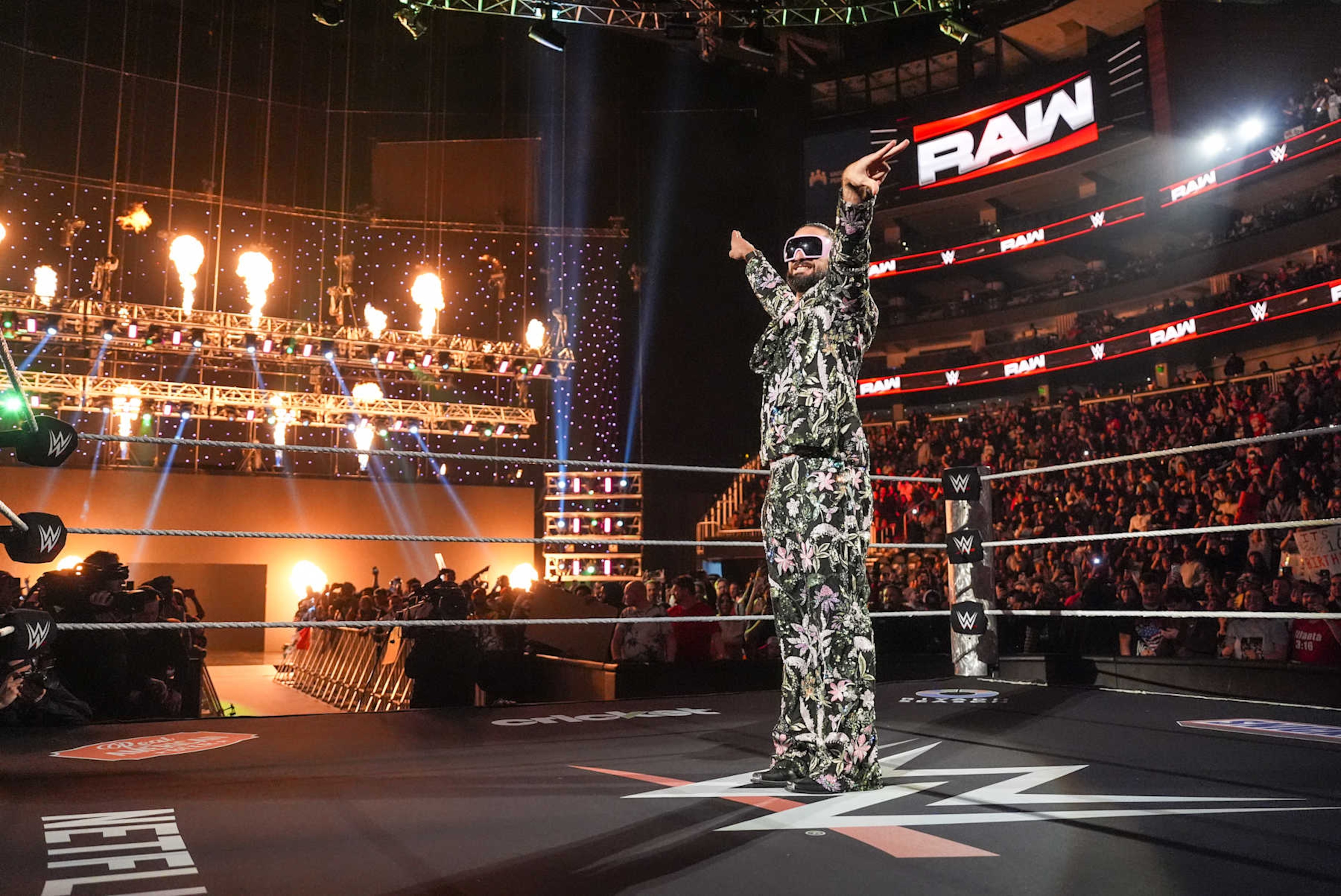 ATLANTA, GEORGIA - JANUARY 27: Seth Rollins enters the ring during WWE Monday Night RAW at State Farm Arena on January 27, 2025 in Atlanta, Georgia. (Photo by WWE/Getty Images) ATLANTA, GEORGIA - JANUARY 27: Seth Rollins enters the ring during WWE Monday Night RAW at State Farm Arena on January 27, 2025 in Atlanta, Georgia. (Photo by WWE/Getty Images)
