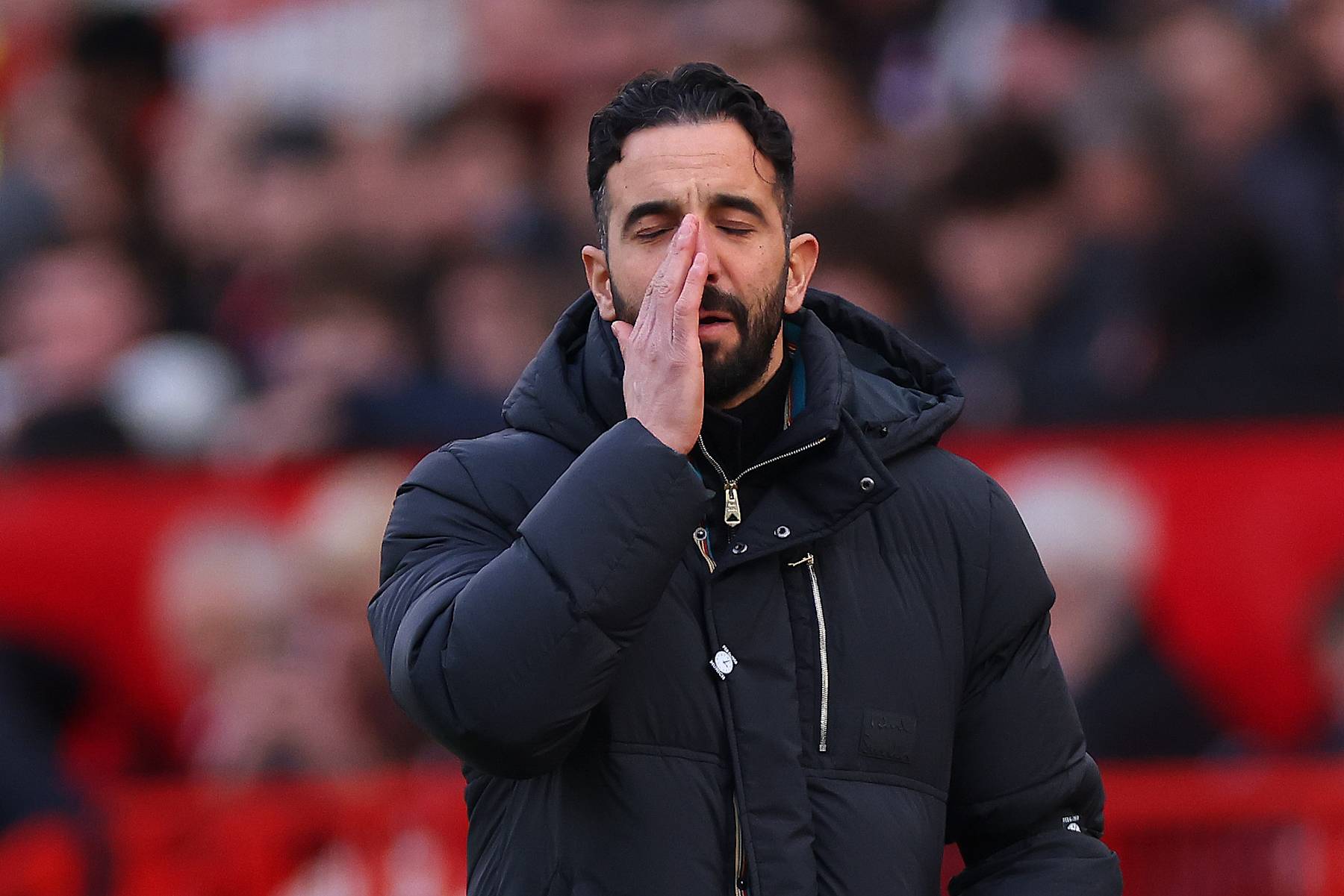 MANCHESTER, ENGLAND - FEBRUARY 2: Ruben Amorim the head coach / manager of Manchester United reacts during the Premier League match between Manchester United FC and Crystal Palace FC at Old Trafford on February 2, 2025 in Manchester, England. (Photo by Robbie Jay Barratt - AMA/Getty Images) MANCHESTER, ENGLAND - FEBRUARY 2: Ruben Amorim the head coach / manager of Manchester United reacts during the Premier League match between Manchester United FC and Crystal Palace FC at Old Trafford on February 2, 2025 in Manchester, England. (Photo by Robbie Jay Barratt - AMA/Getty Images)