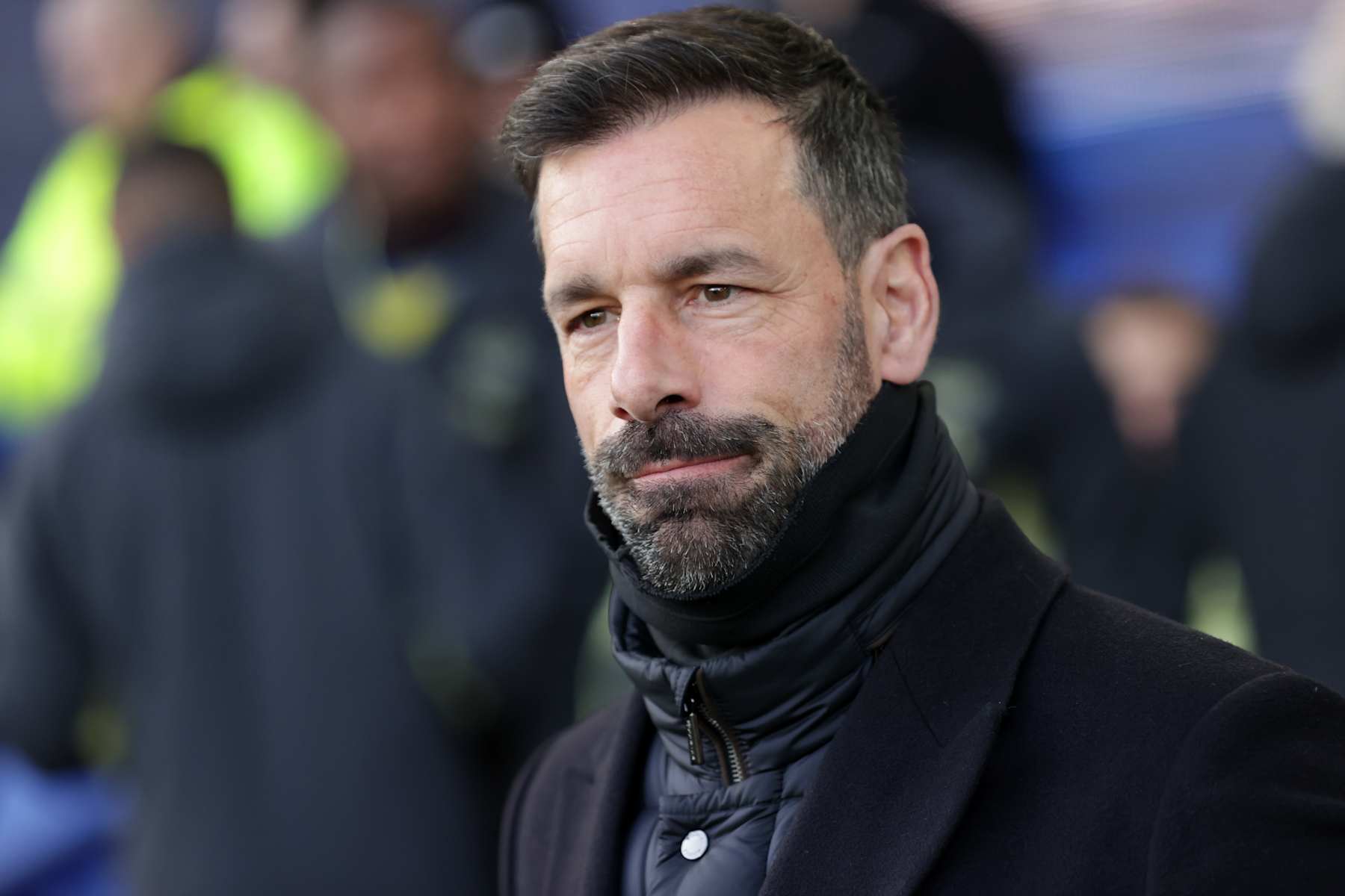LIVERPOOL, ENGLAND - FEBRUARY 1: Leicester City Manager Ruud van Nistelrooy during the Premier League match between Everton and Leicester City at Goodison Park on February 1, 2025 in Liverpool, United Kingdom. (Photo by Plumb Images/Leicester City FC via Getty Images) LIVERPOOL, ENGLAND - FEBRUARY 1: Leicester City Manager Ruud van Nistelrooy during the Premier League match between Everton and Leicester City at Goodison Park on February 1, 2025 in Liverpool, United Kingdom. (Photo by Plumb Images/Leicester City FC via Getty Images)
