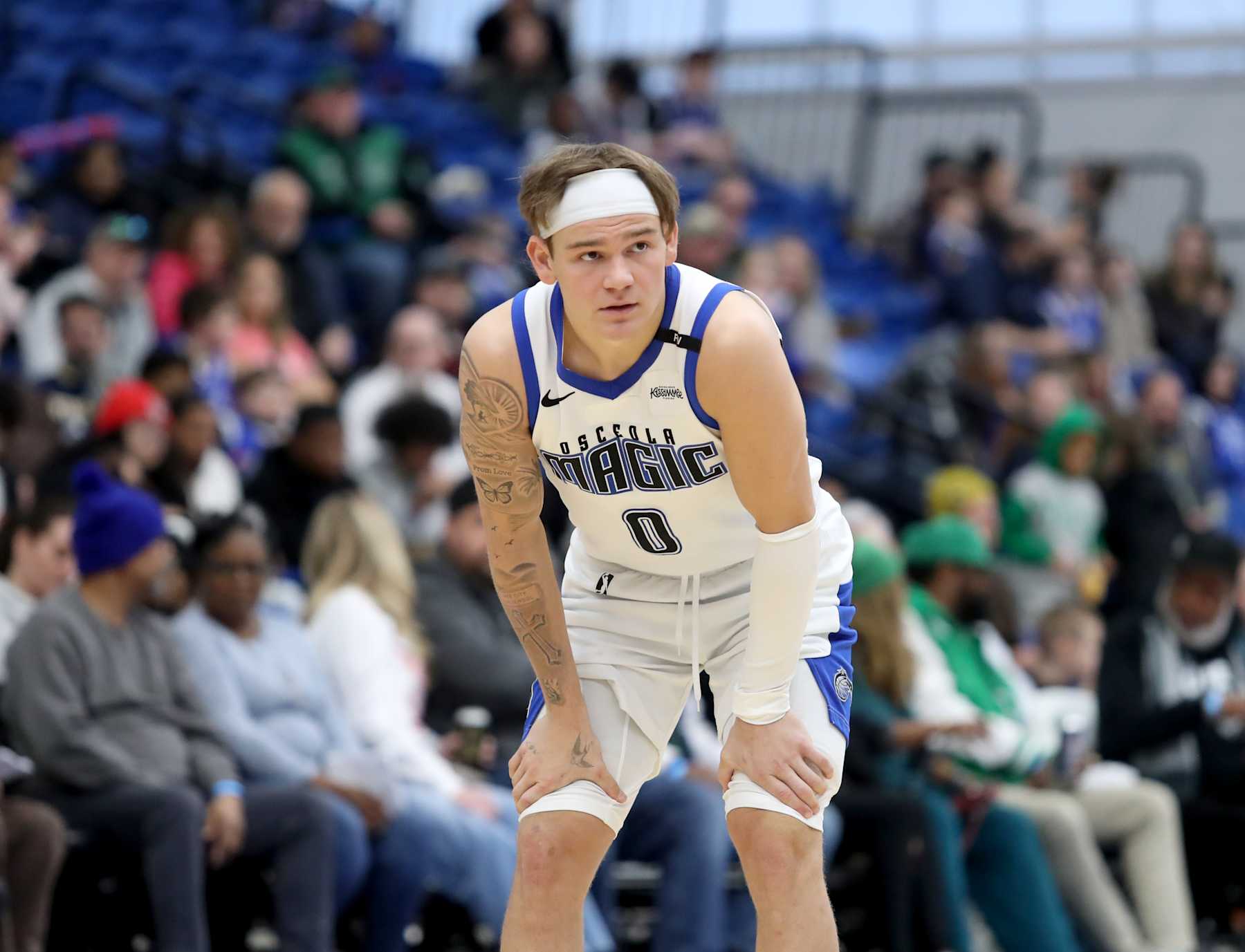 WILMINGTON, DE  FEBRUARY 2: Mac McClung #0 of the Osceola Magic looks on during the game against the Delaware Blue Coats on February 2, 2025 at Chase Fieldhouse in Wilmington, Delaware. NOTE TO USER: User expressly acknowledges and agrees that, by downloading and or using this photograph, User is consenting to the terms and conditions of the Getty Images License Agreement. Mandatory Copyright Notice: Copyright 2025 NBAE (Photo by Tim Hawk/NBAE via Getty Images)