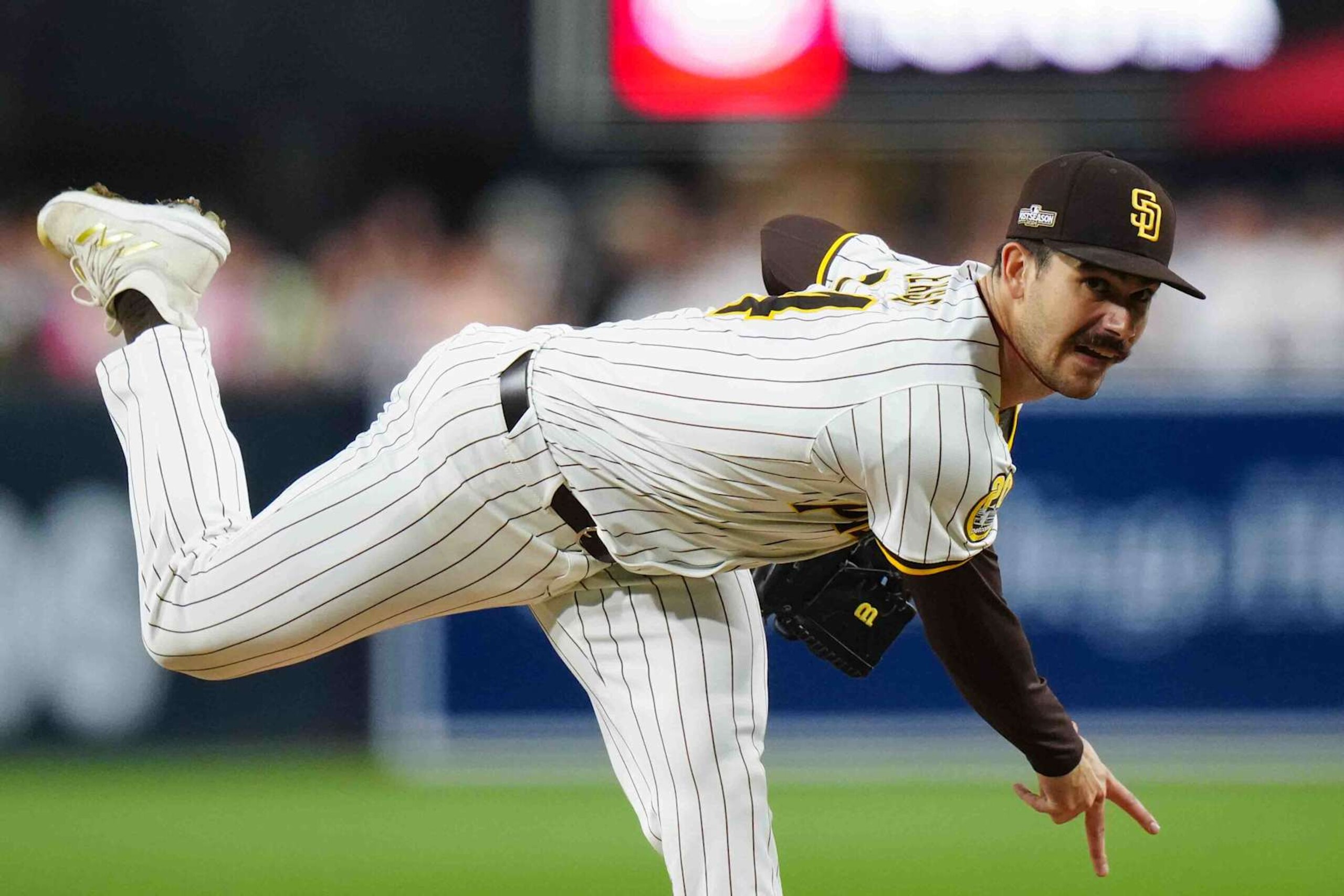 SAN DIEGO, CA - OCTOBER 09: Dylan Cease #84 of the San Diego Padres pitches during Game 4 of the Division Series presented by Booking.com between the Los Angeles Dodgers and the San Diego Padres at Petco Park on Wednesday, October 9, 2024 in San Diego, California. (Photo by Daniel Shirey/MLB Photos via Getty Images) SAN DIEGO, CA - OCTOBER 09: Dylan Cease #84 of the San Diego Padres pitches during Game 4 of the Division Series presented by Booking.com between the Los Angeles Dodgers and the San Diego Padres at Petco Park on Wednesday, October 9, 2024 in San Diego, California. (Photo by Daniel Shirey/MLB Photos via Getty Images)
