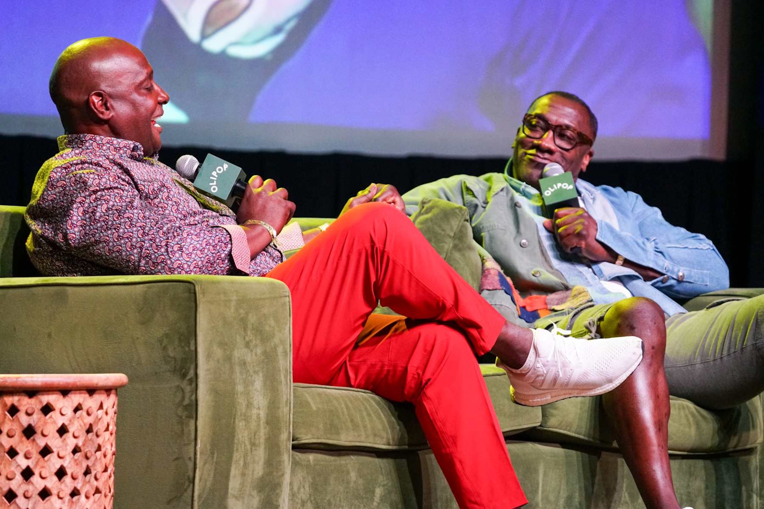 ATLANTA, GEORGIA - AUGUST 22: Sterling Sharpe and Shannon Sharpe speak onstage during the Nightcap Summer Sessions at Buckhead Theatre on August 22, 2024 in Atlanta, Georgia. (Photo by Julia Beverly/Getty Images)