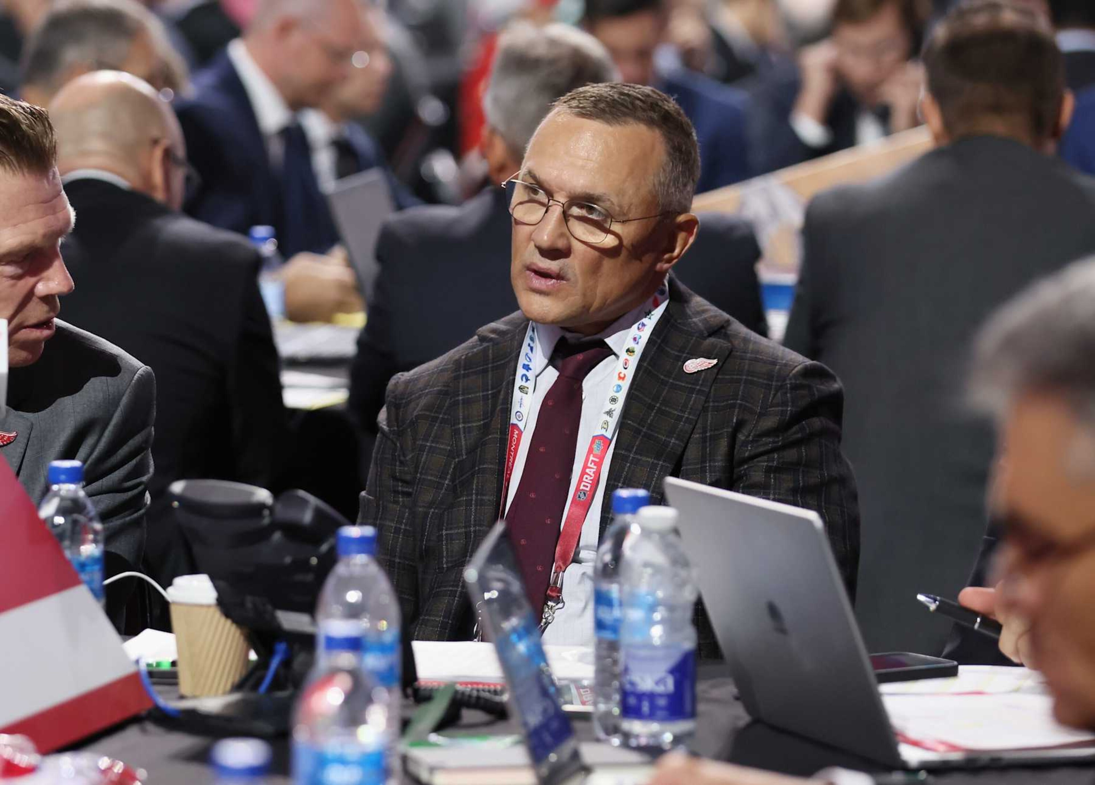 MONTREAL, QUEBEC - JULY 08: Steve Yzerman of the Detroit Red Wings attends the 2022 NHL Draft at the Bell Centre on July 08, 2022 in Montreal, Quebec. (Photo by Bruce Bennett/Getty Images)