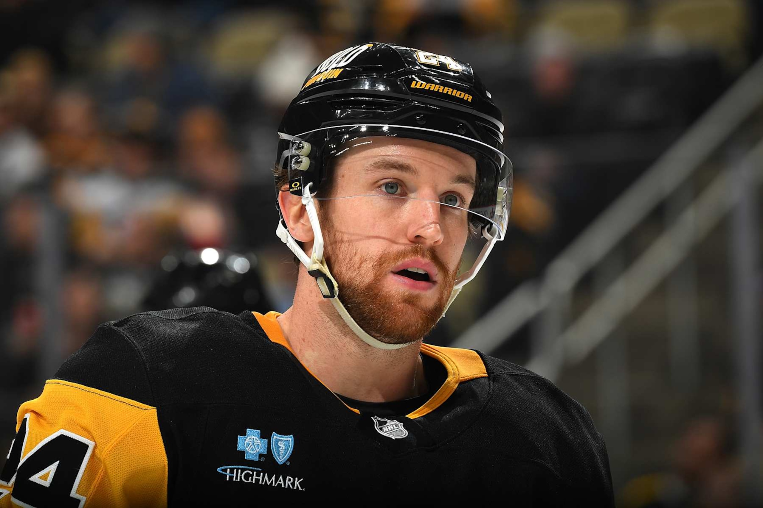 PITTSBURGH, PA - JANUARY 11:  Matt Grzelcyk #24 of the Pittsburgh Penguins skates during the game against the Ottawa Senators at PPG PAINTS Arena on January11, 2025 in Pittsburgh, Pennsylvania. (Photo by Joe Sargent/NHLI via Getty Images)