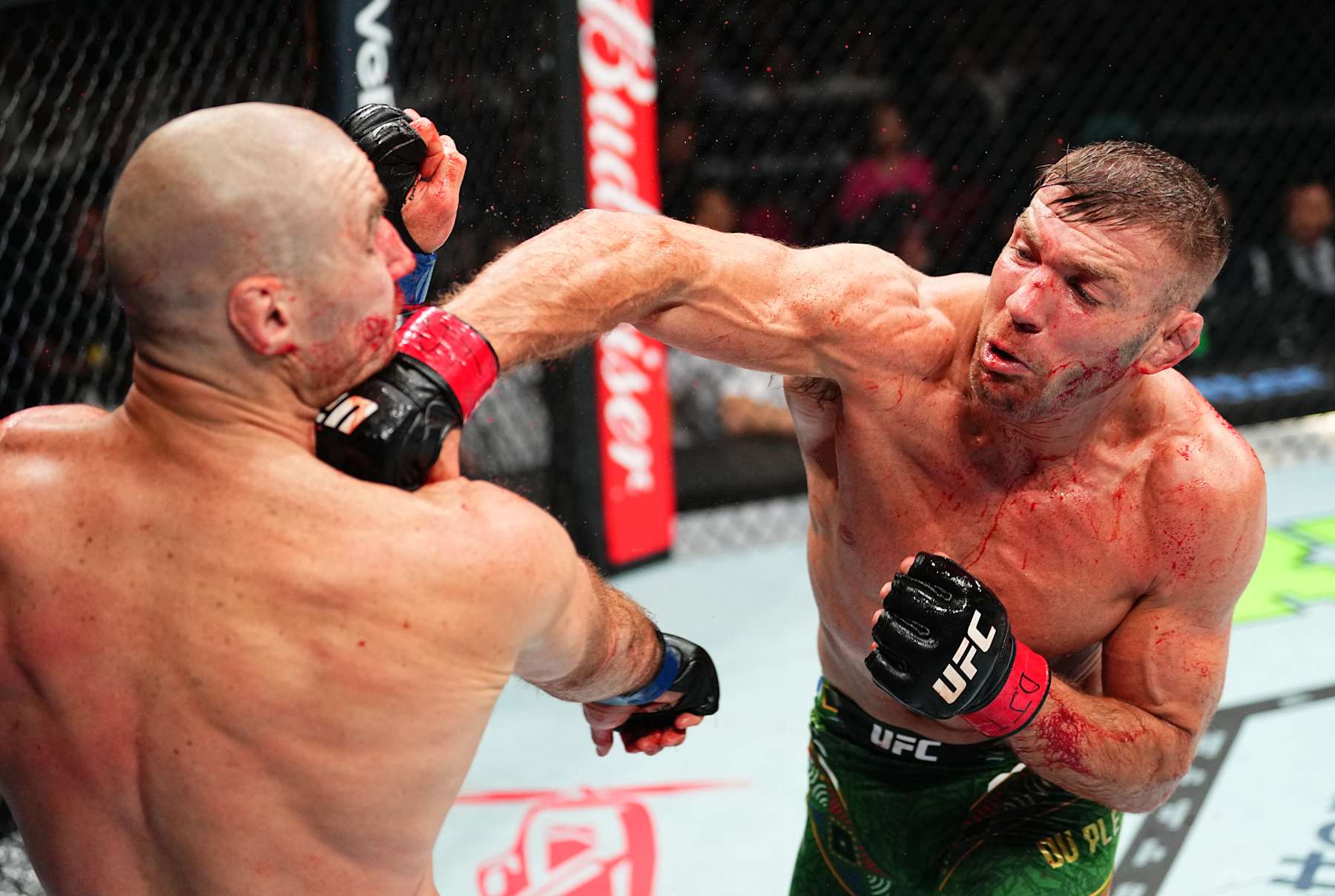 Dricus Du Plessis punches Sean Strickland