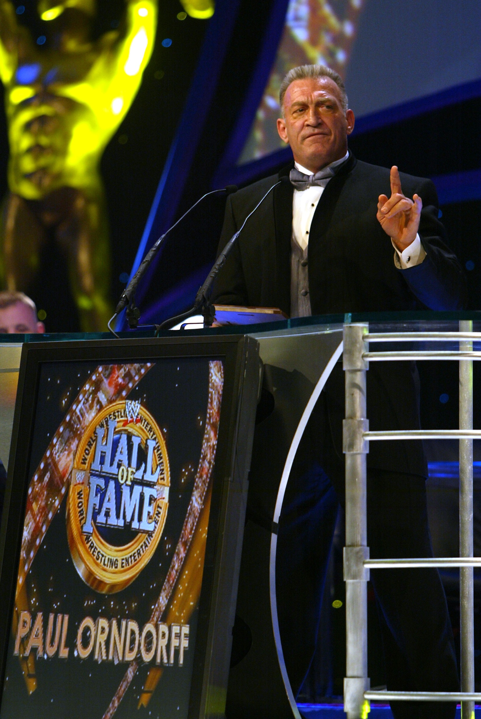 "Mr. Wonderful" Paul Orndorff is inducted into the WWE Hall of Fame during ceremonies at Universal Amphitheatre. (Photo by Chris Farina/Corbis via Getty Images)