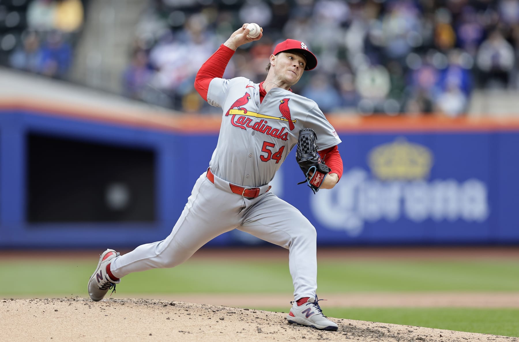 NEW YORK, NEW YORK - APRIL 27:  Sonny Gray #54 of the St. Louis Cardinals in action against the New York Mets at Citi Field on April 27, 2024 in New York City. The Cardinals defeated the Mets 7-4.  (Photo by Jim McIsaac/Getty Images)