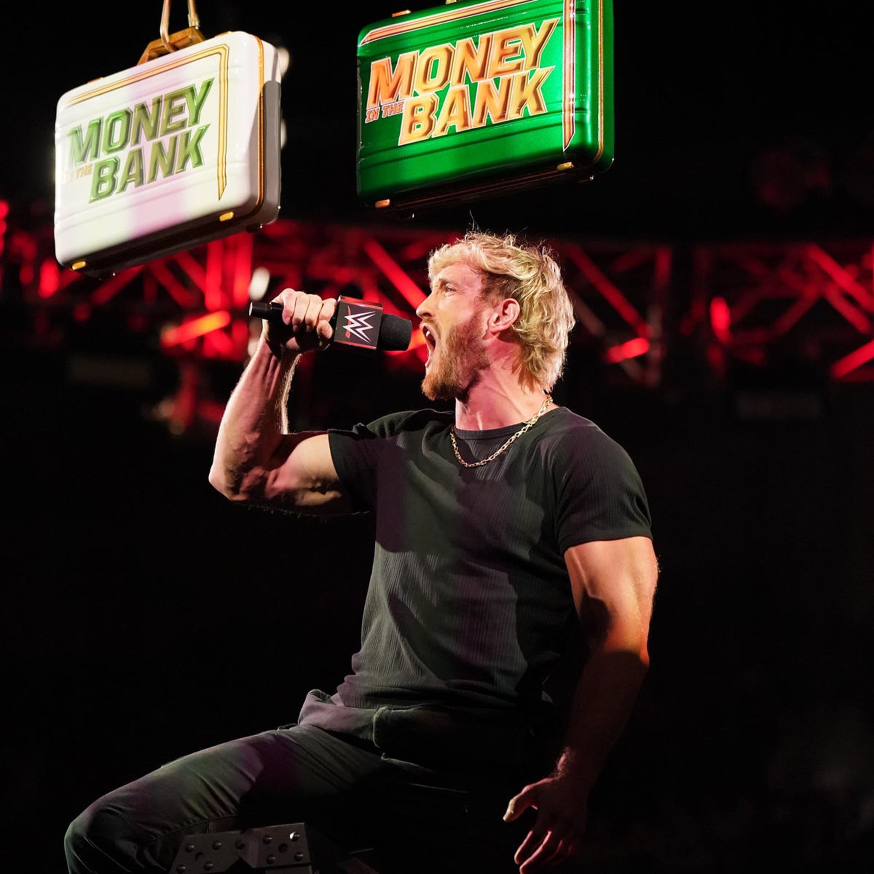 Logan Paul declared himself as part of the men's Money in the Bank ladder match. Could this image be a premonition for the future?