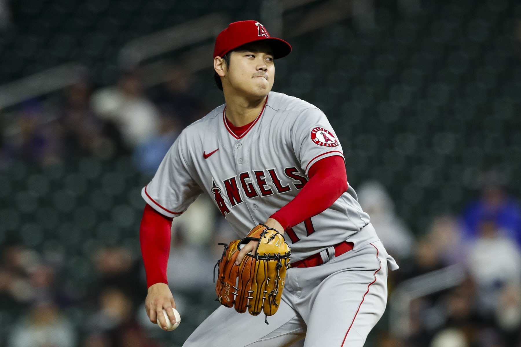 MINNEAPOLIS, MN - SEPTEMBER 23: Shohei Ohtani #17 of the Los Angeles Angels delivers a pitch against the Minnesota Twins in the fifth inning of the game at Target Field on September 23, 2022 in Minneapolis, Minnesota. The Angels defeated the Twins 4-2. (Photo by David Berding/Getty Images)