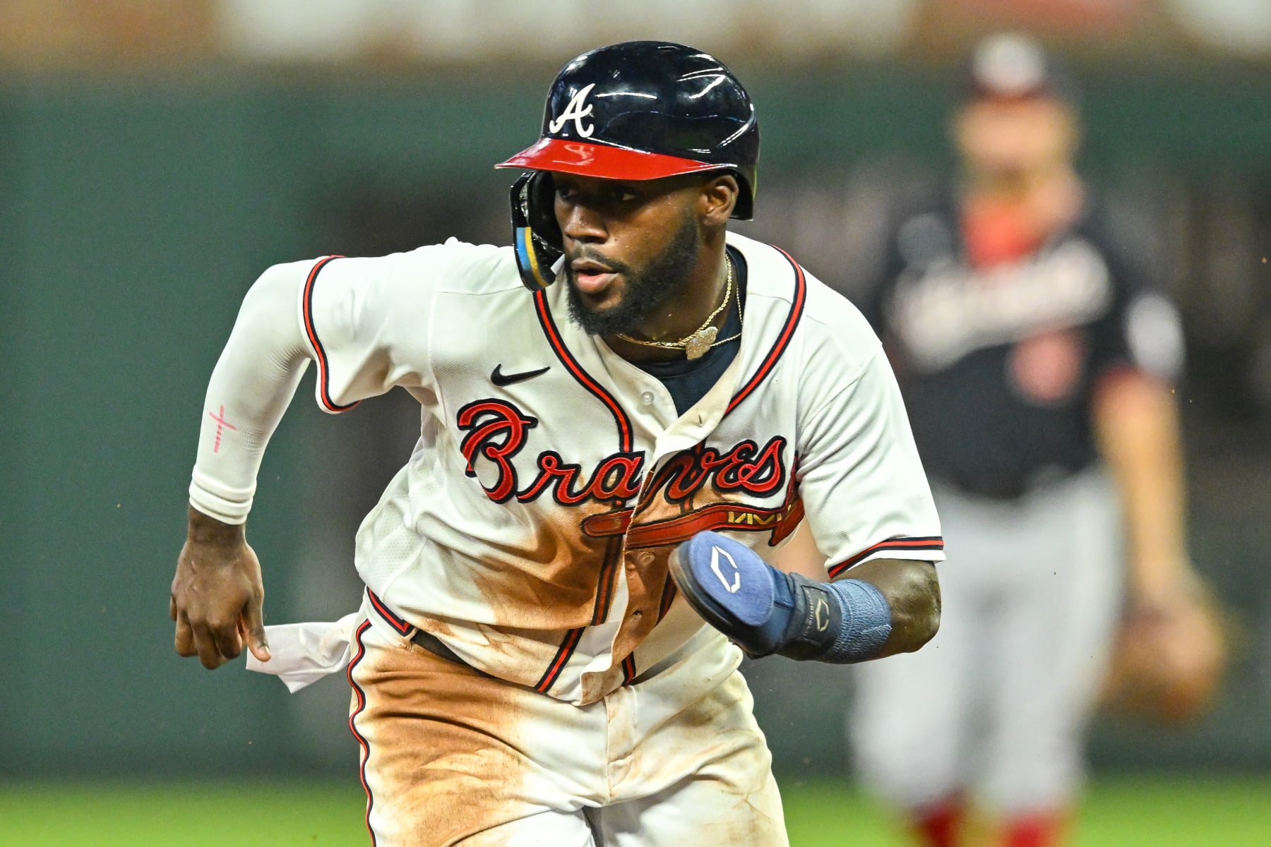 ATLANTA, GA  SEPTEMBER 20:  Atlanta center fielder Michael Harris II (23) runs the bases during the MLB game between the Washington Nationals and the Atlanta Braves on September 20th, 2022 at Truist Park in Atlanta, GA. (Photo by Rich von Biberstein/Icon Sportswire via Getty Images)