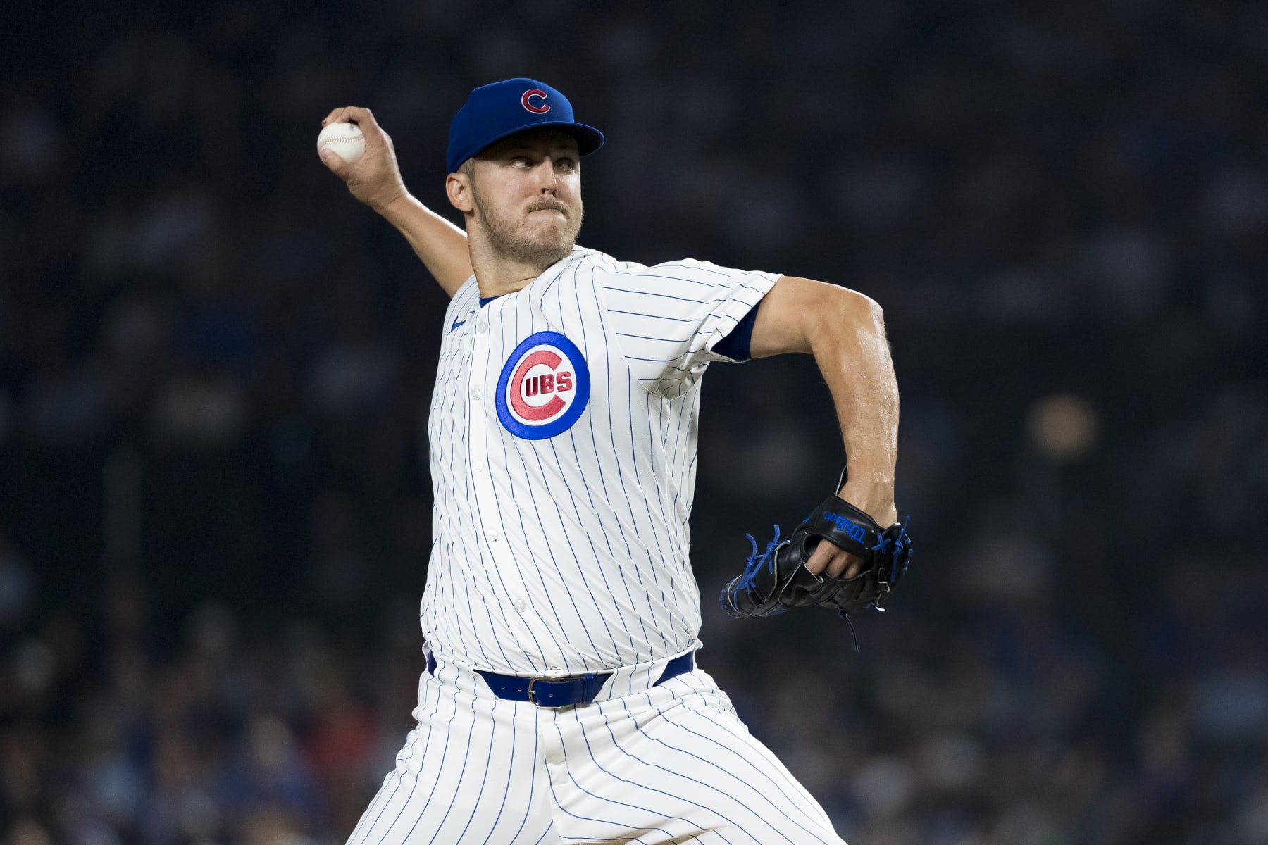 CHICAGO, ILLINOIS - JULY 23: Jameson Taillon of the Chicago Cubs pitches in a game against the Milwaukee Brewers at Wrigley Field on July 23, 2024 in Chicago, Illinois. (Photo by Matt Dirksen/Chicago Cubs/Getty Images)
